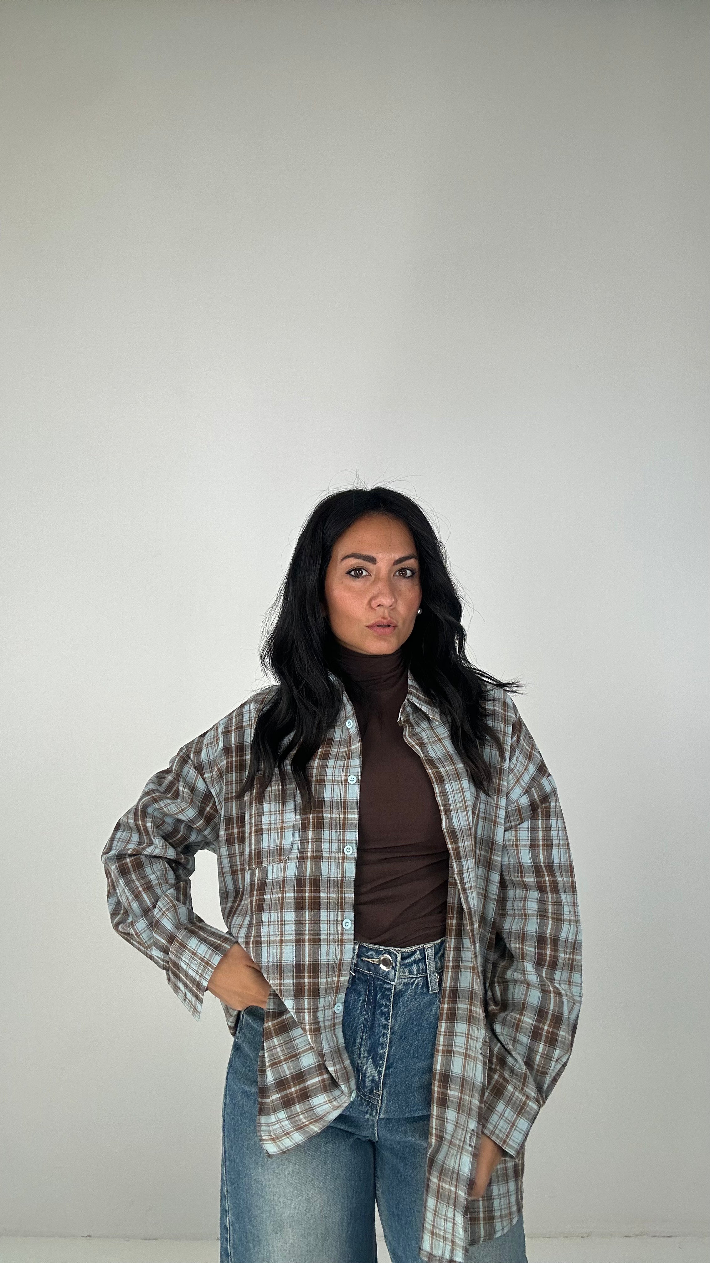 Camicia QUADRIAUTUMN - CELESTE