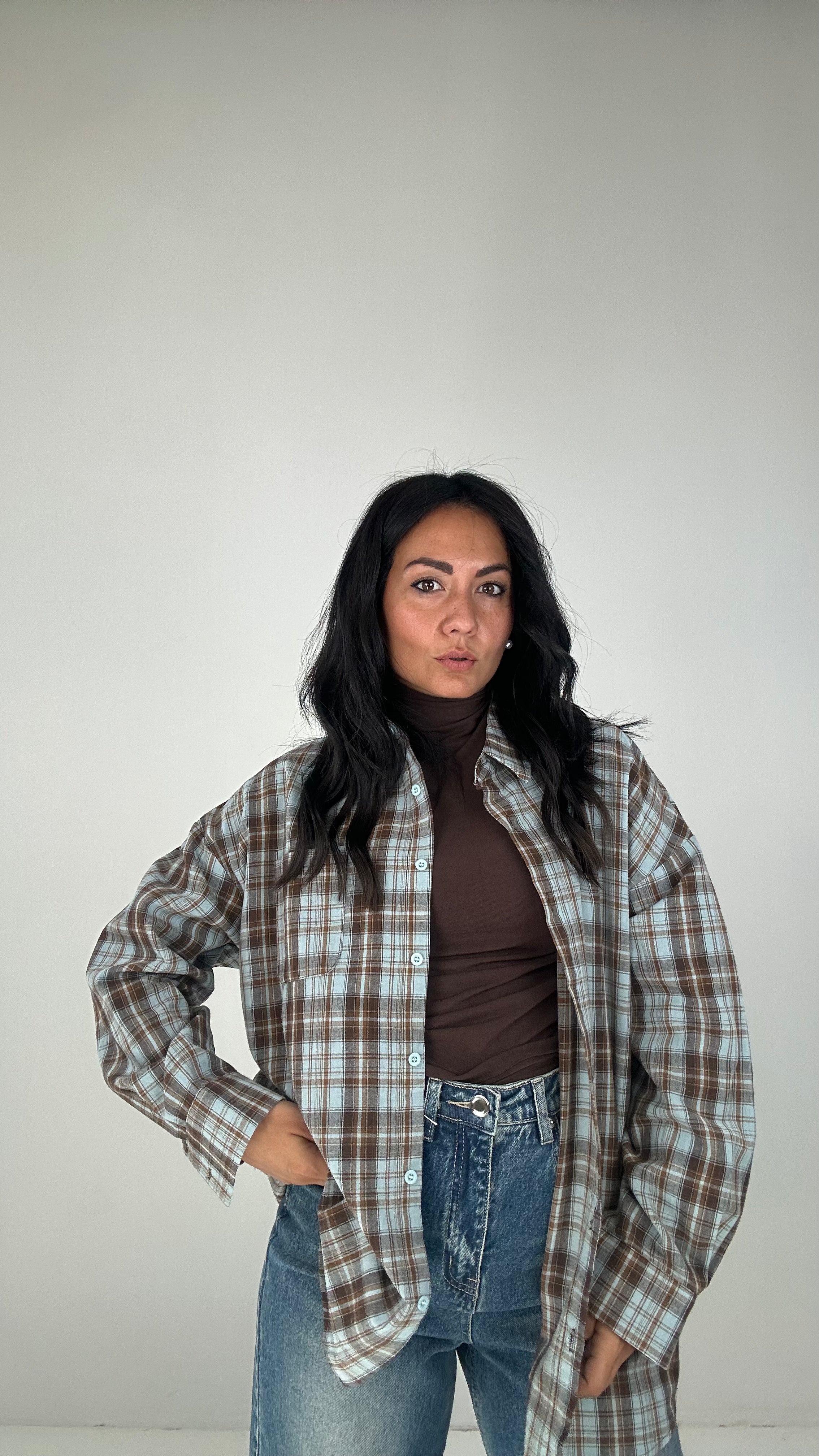 Camicia QUADRIAUTUMN - CELESTE