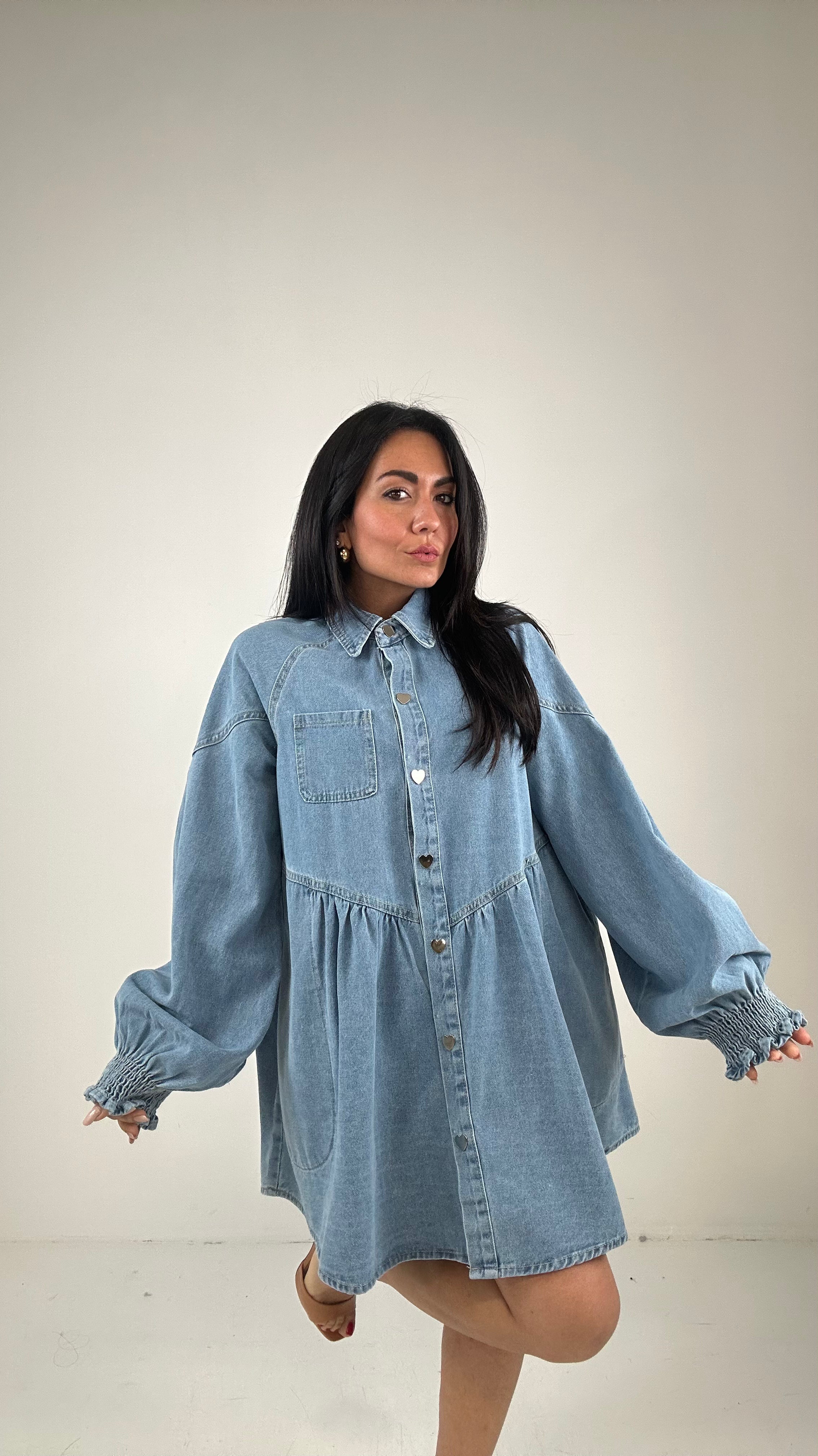 Abitino BOTTONE CUORE - JEANS
