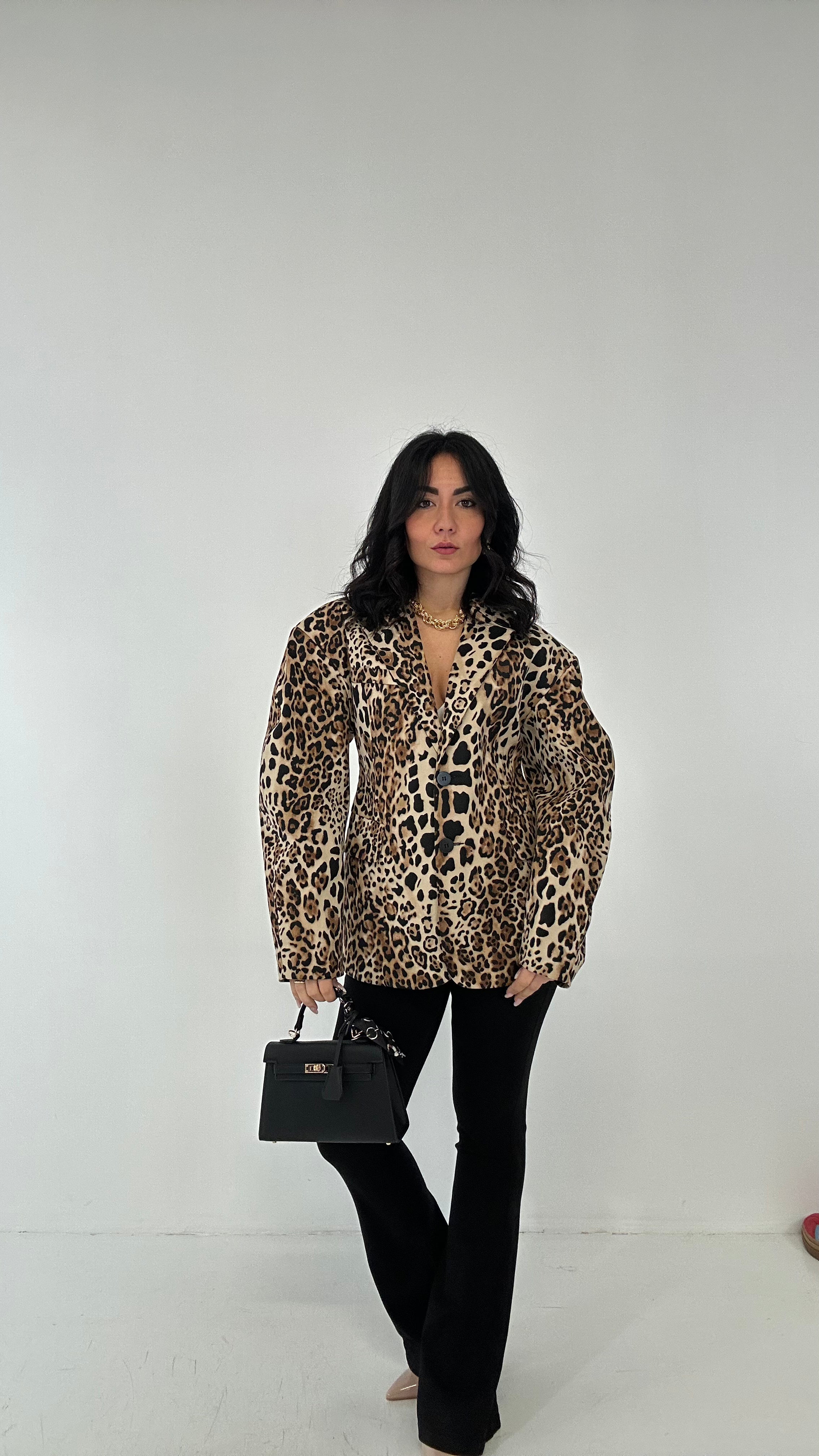 Blazer LUMINA LEOPARDATO - CAMMELLO