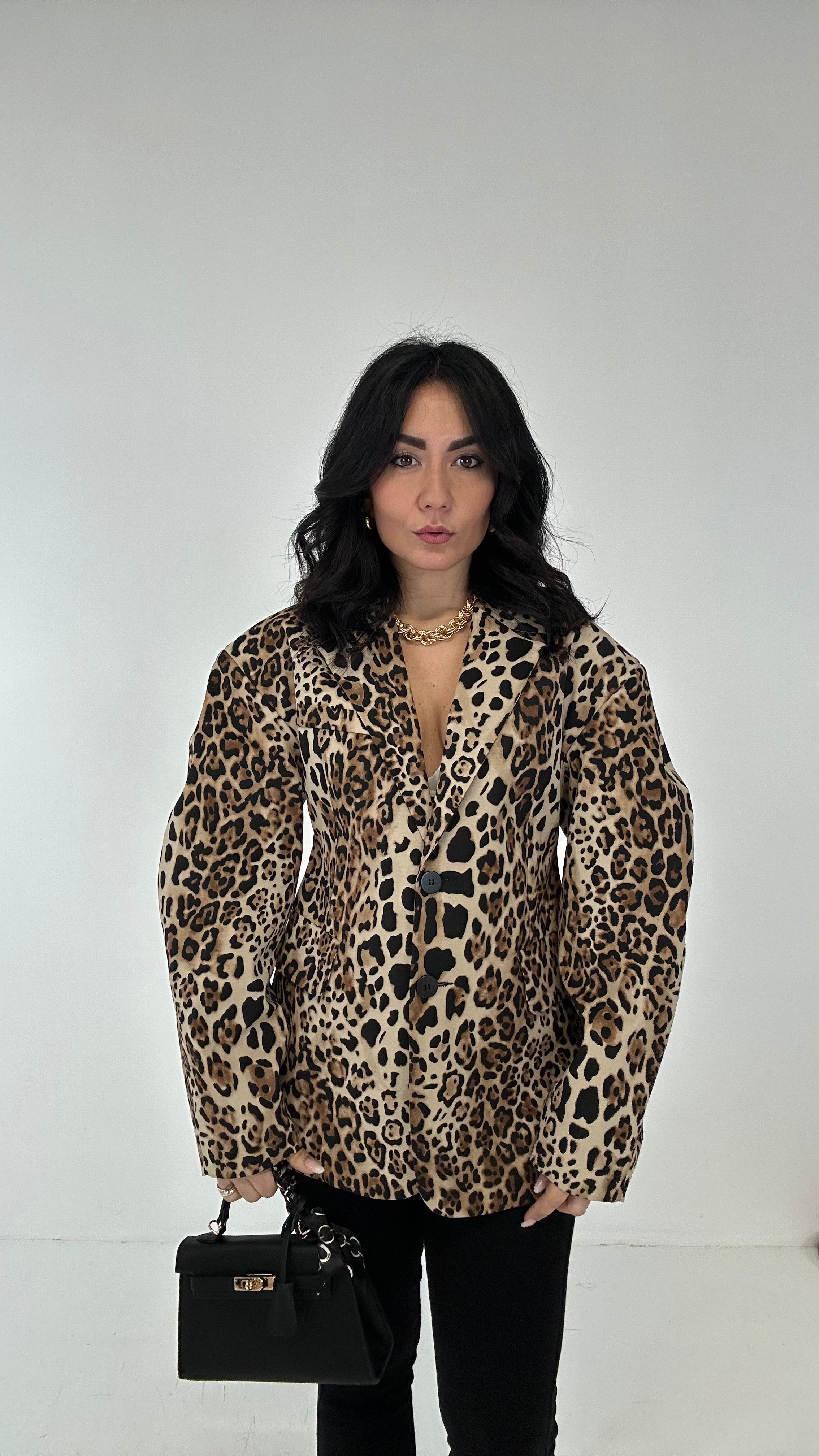 Blazer LUMINA LEOPARDATO - CAMMELLO