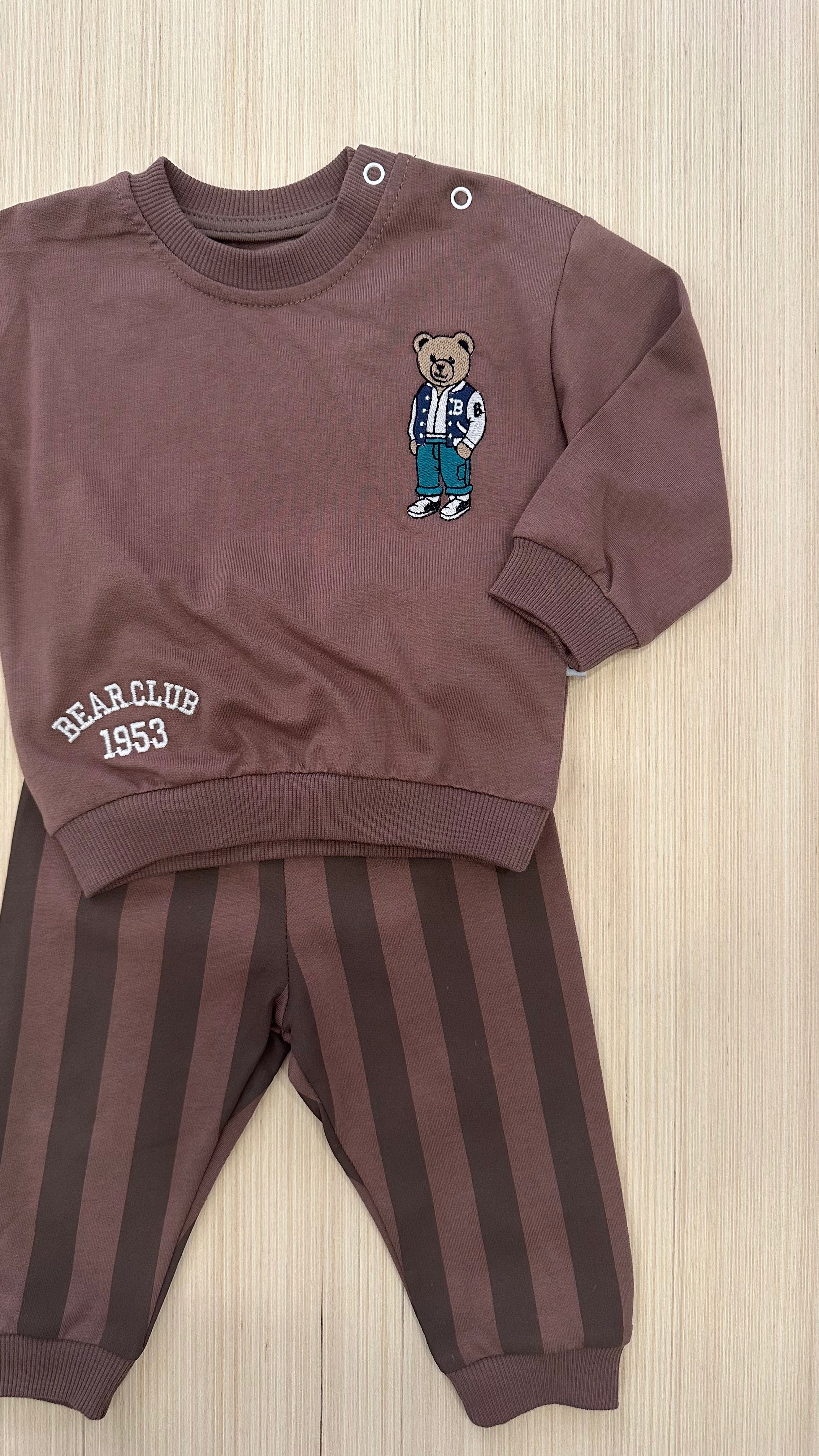 Completo TEDDY RIGHE - MARRONE