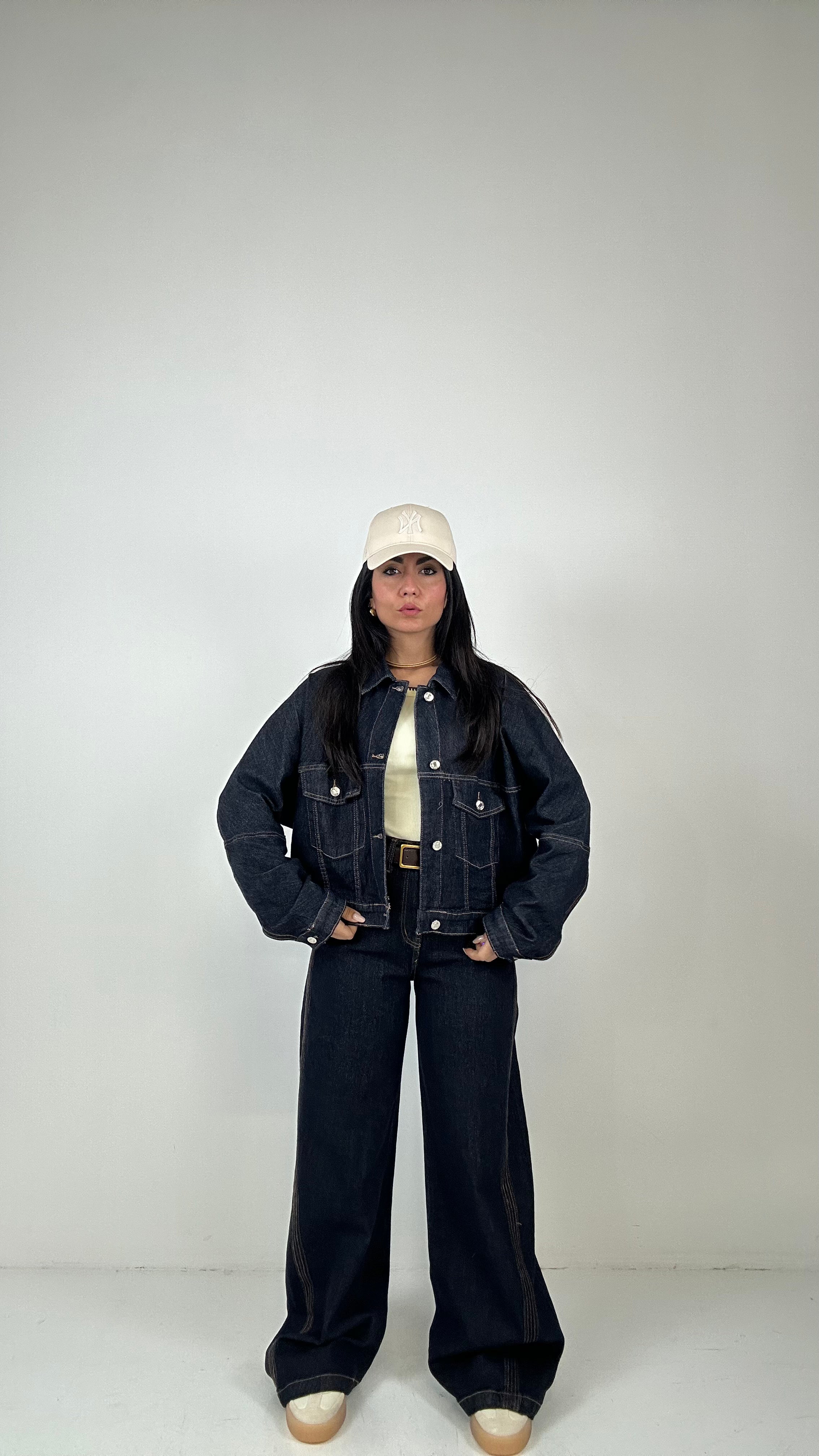 Jeans WIDE LEG CUCITURE E CINTURA - JEANS