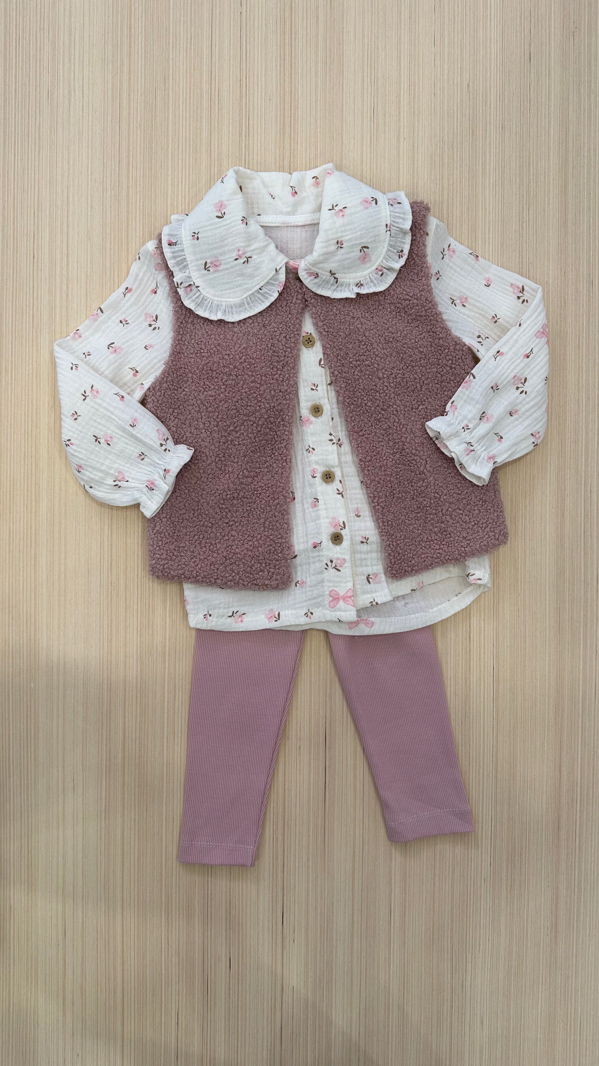 Completo 3 PEZZI FIORELLINO - ROSA
