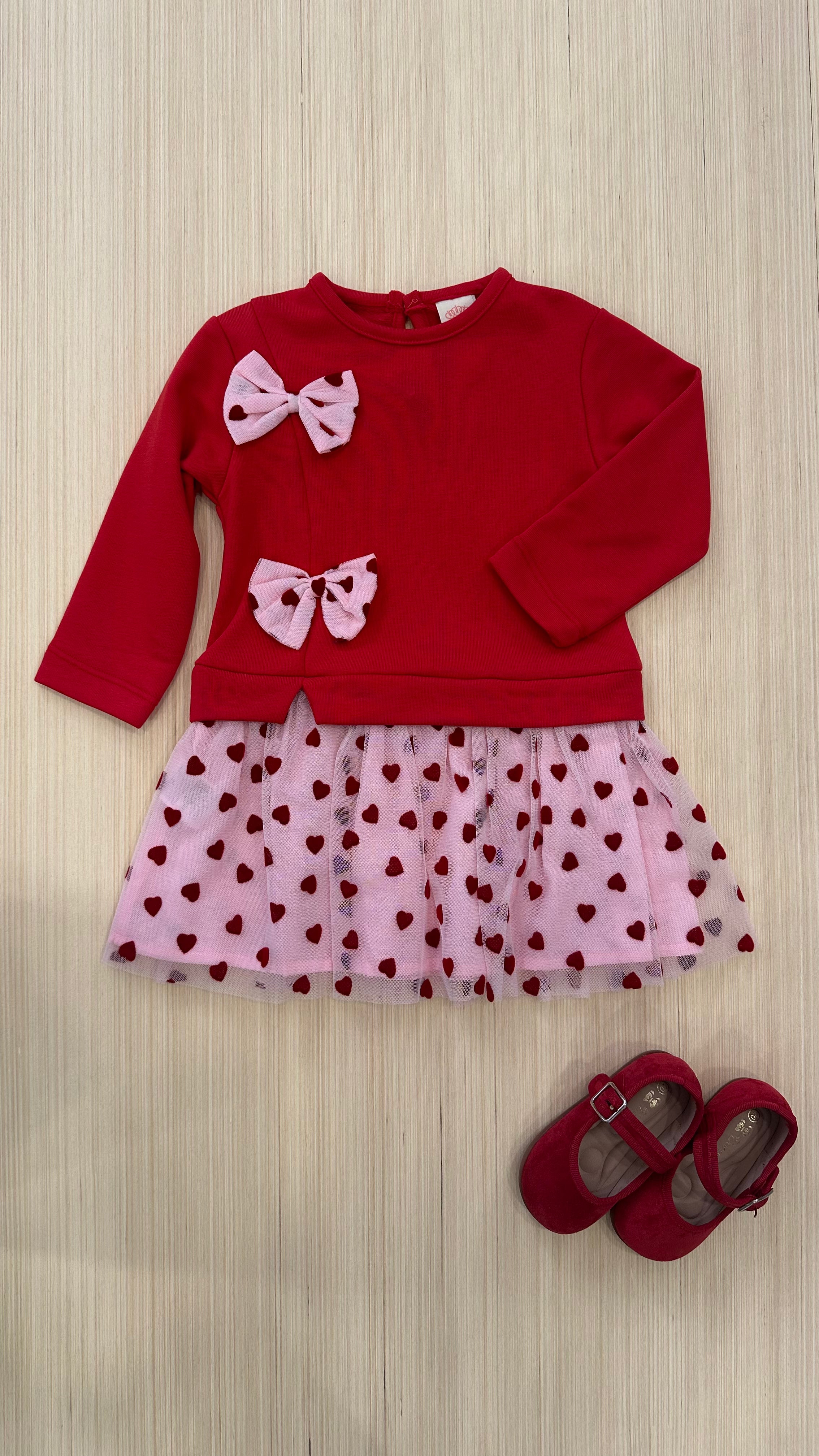 Vestitino FIOCCHETTI POIS - ROSSO