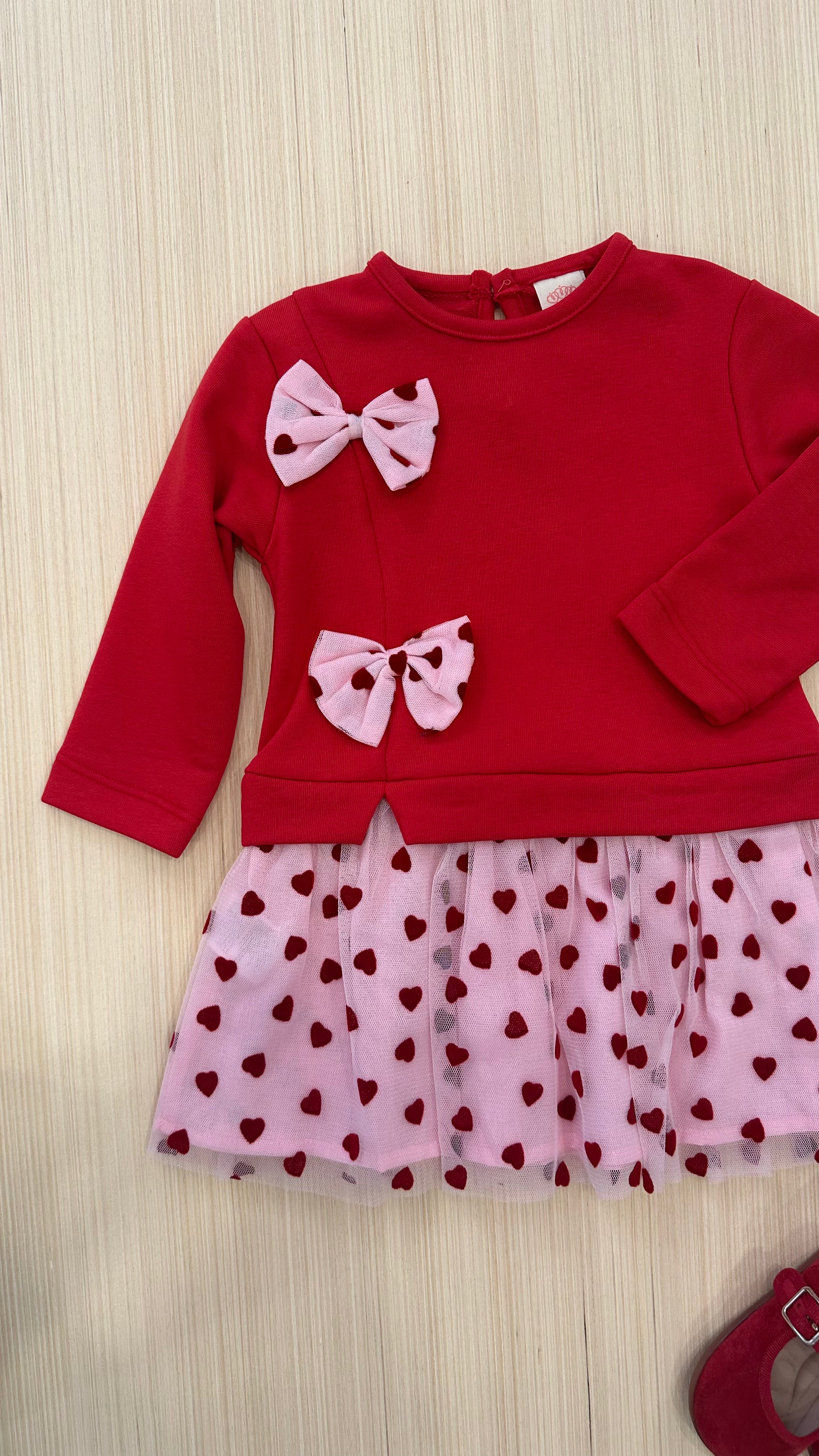 Vestitino FIOCCHETTI POIS - ROSSO