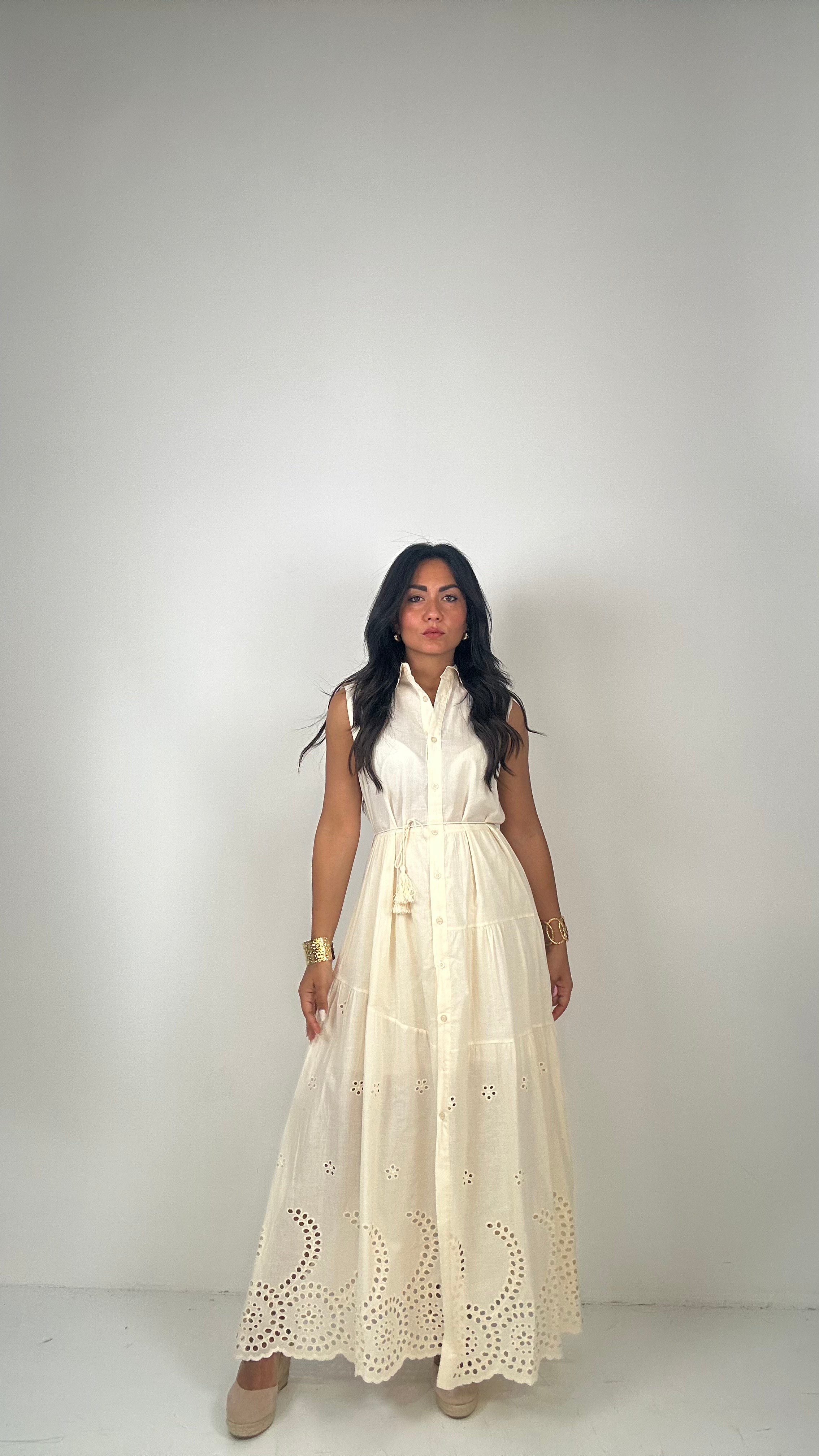 Vestitone CAMICIONE RICAMO - BEIGE