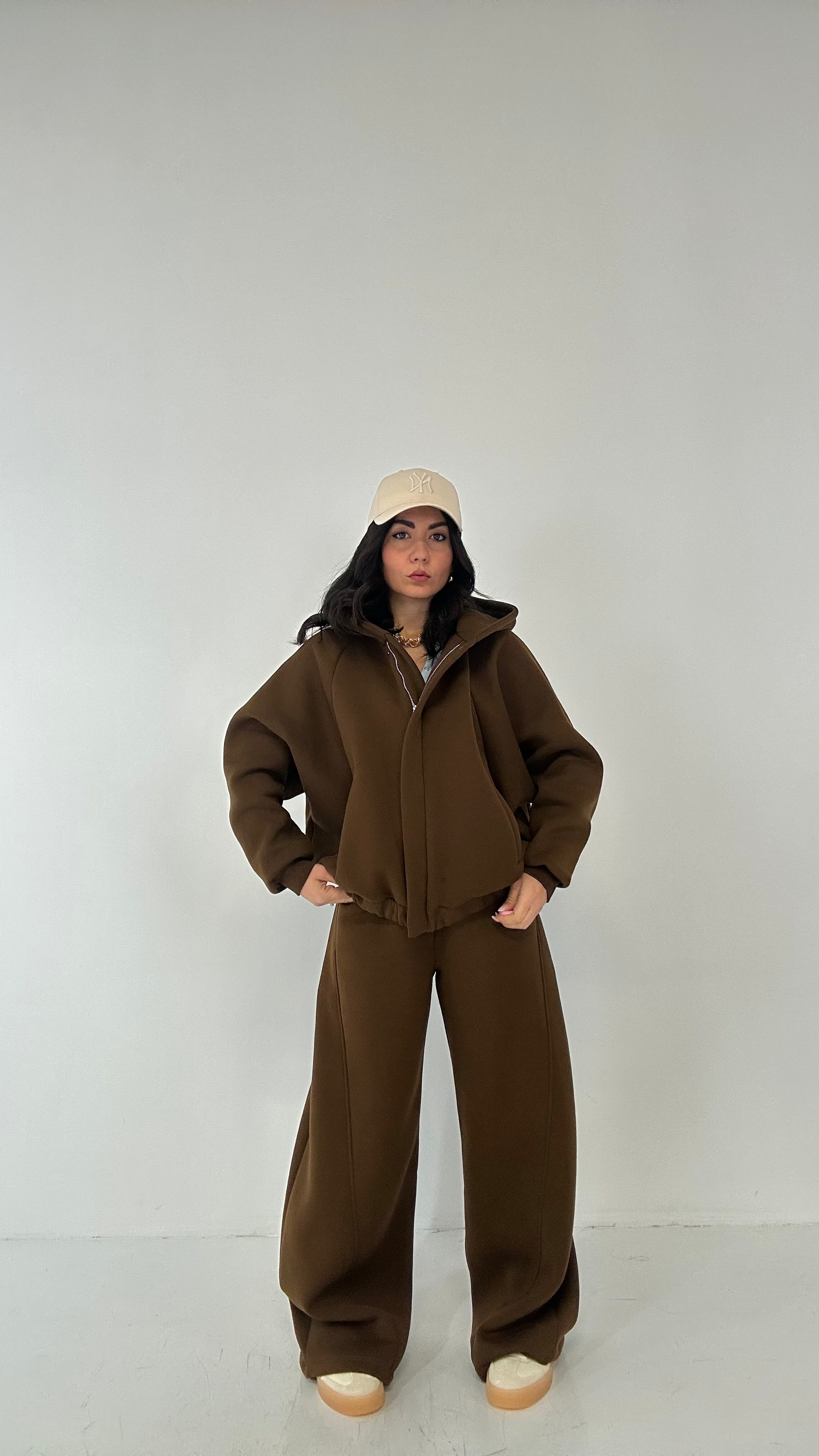 Pantalone LUMINA FELPA BALLON - MARRONE