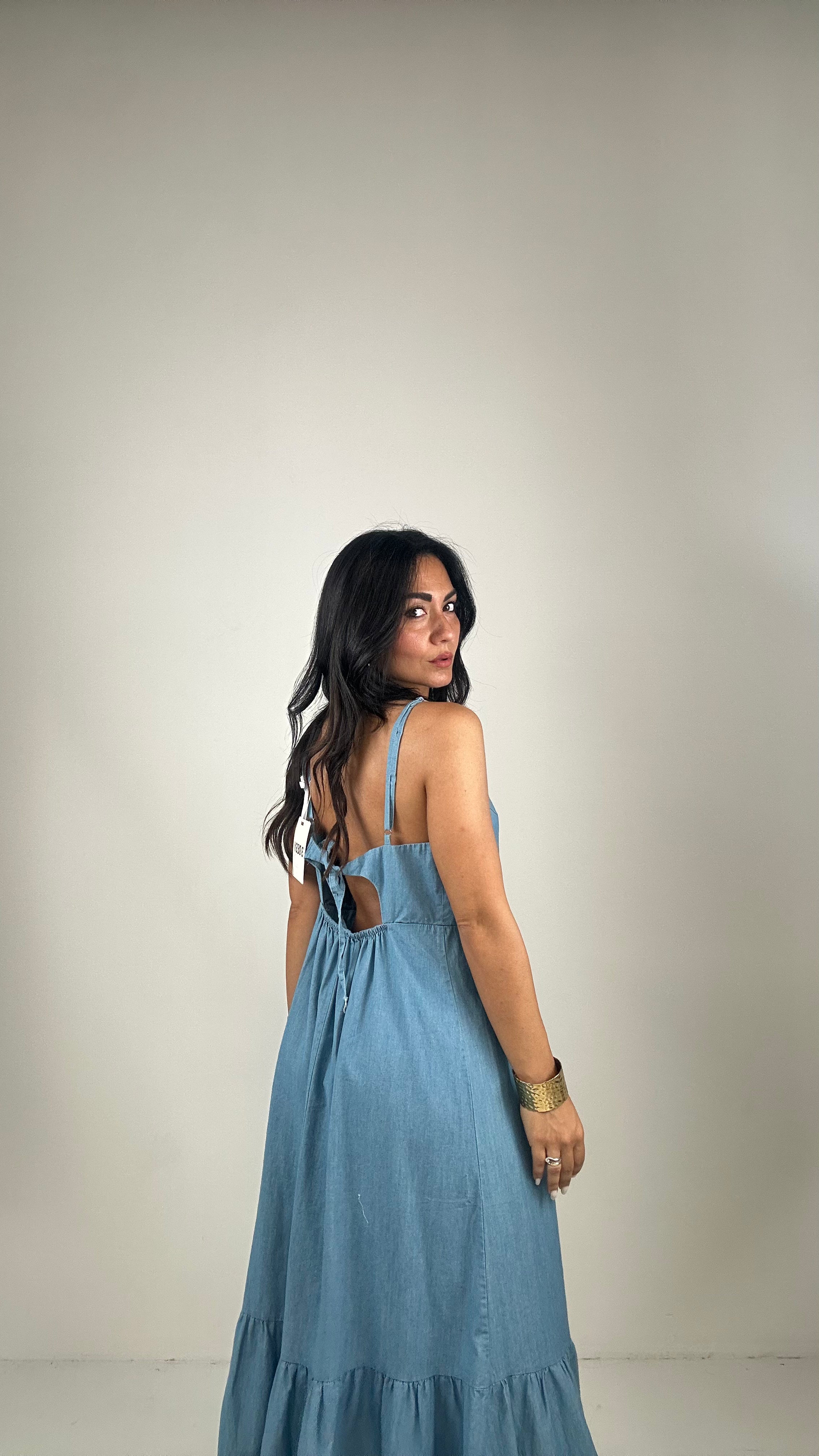 Vestito DENIM SCOLLO SUL RETRO - JEANS