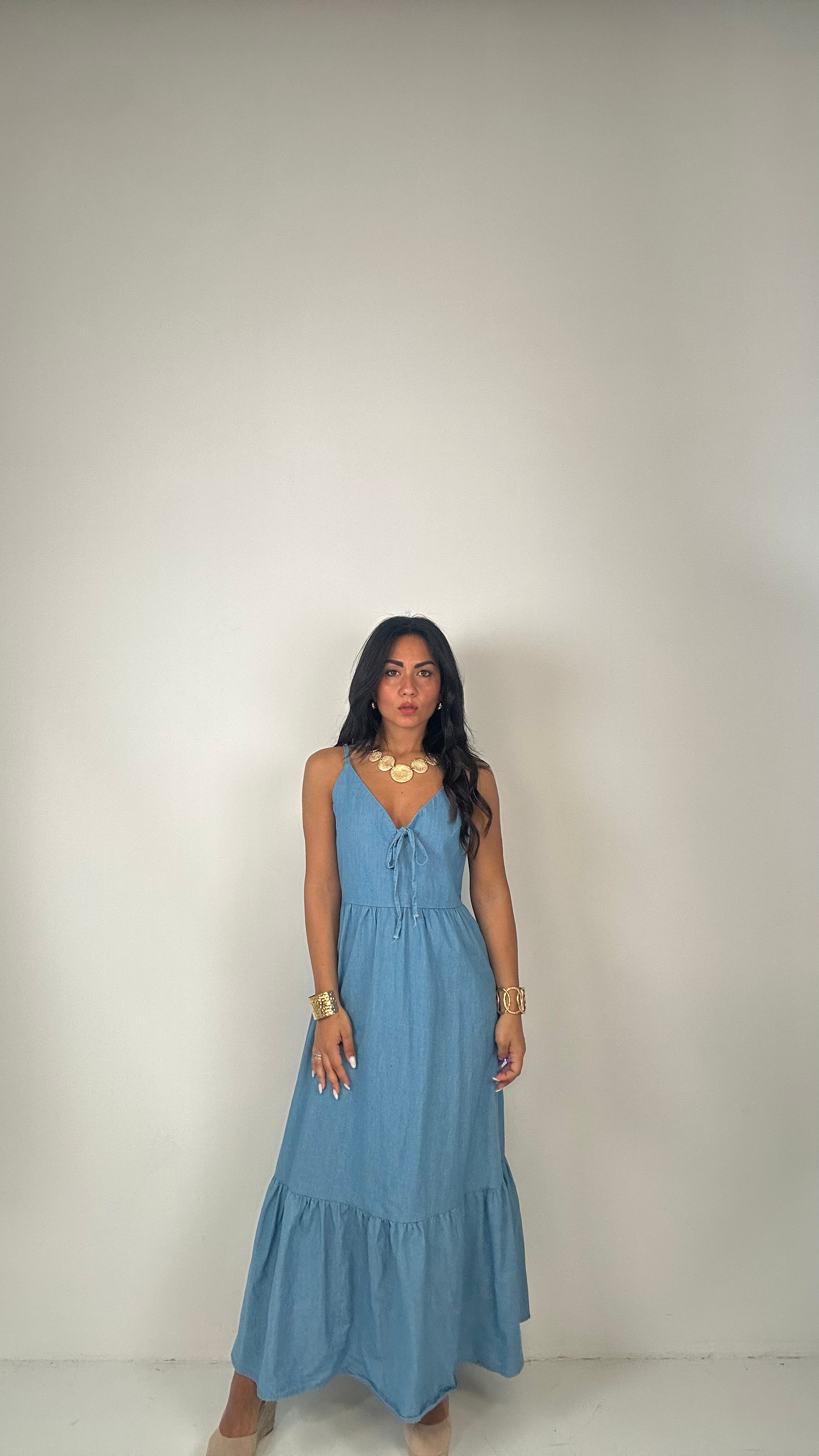 Vestito DENIM SCOLLO SUL RETRO - JEANS