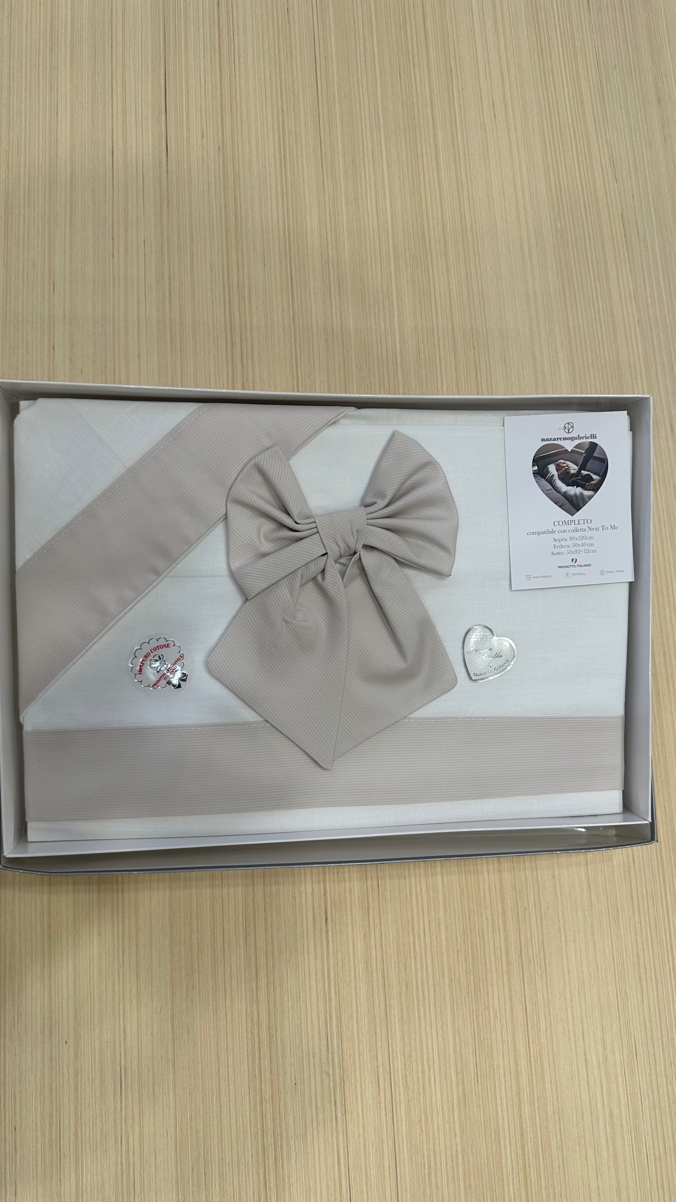 Set LENZUOLA NEXT TO ME FIOCCO - BEIGE