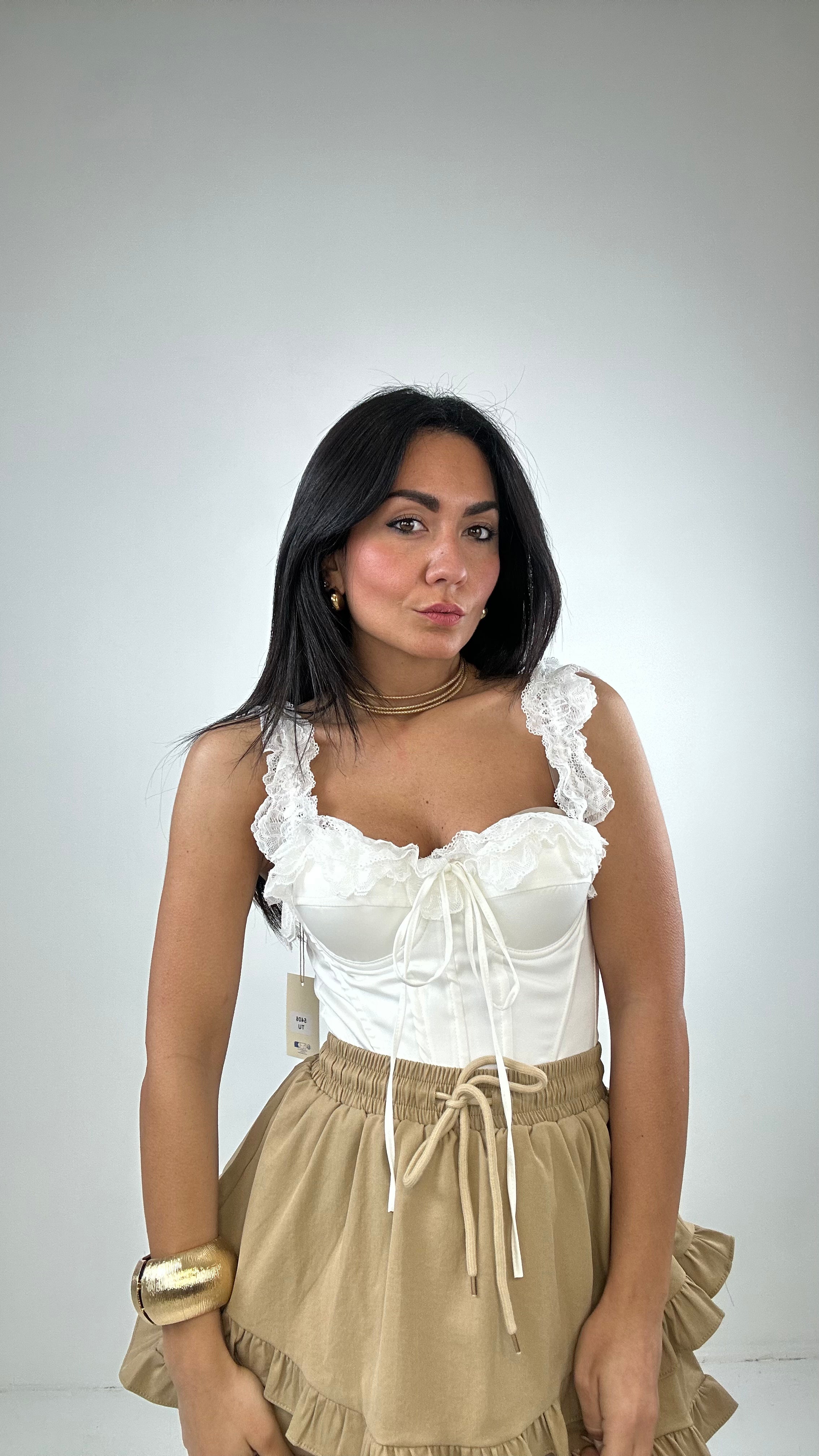 Top MERLETTO - BIANCO