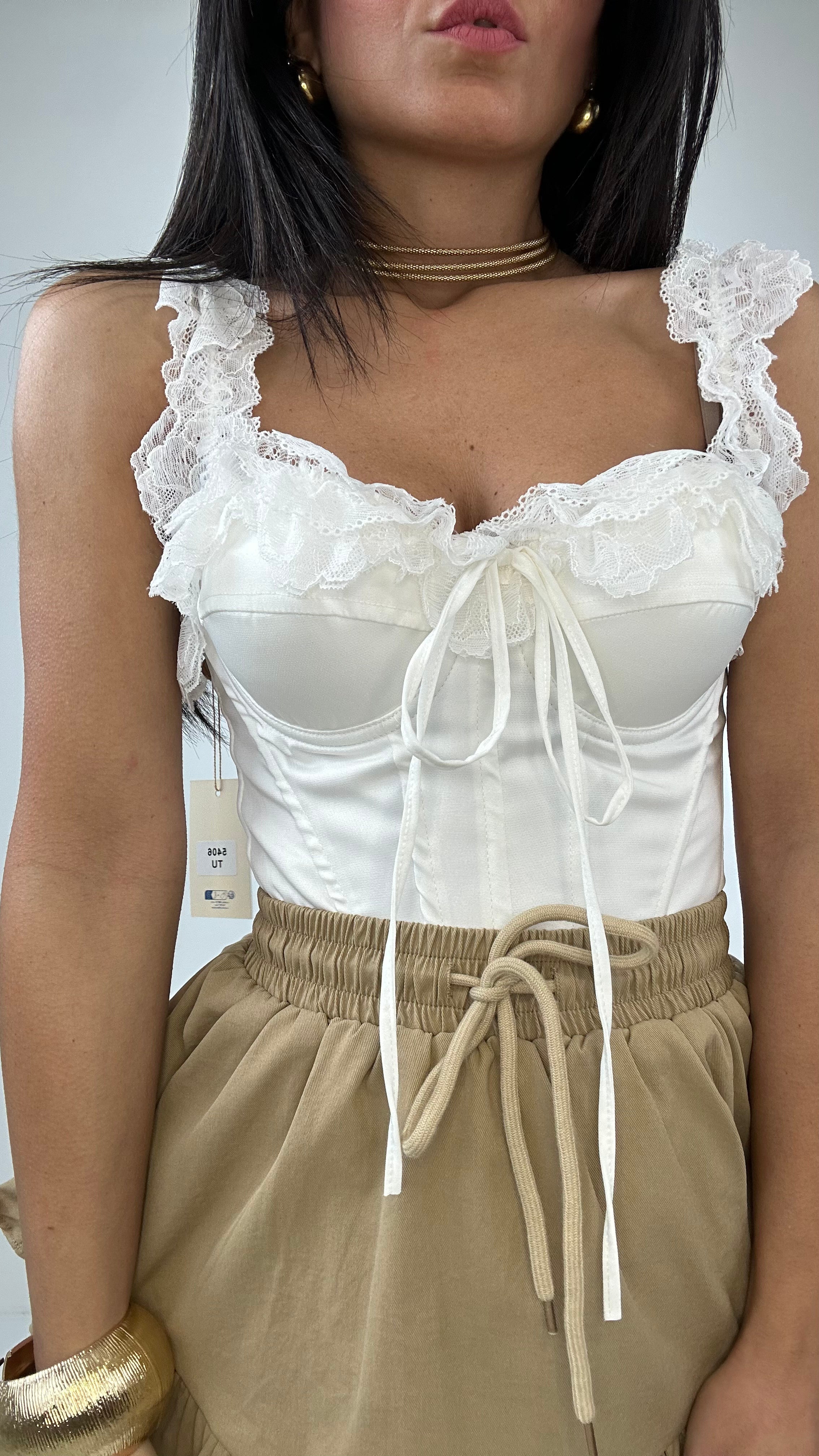 Top MERLETTO - BIANCO