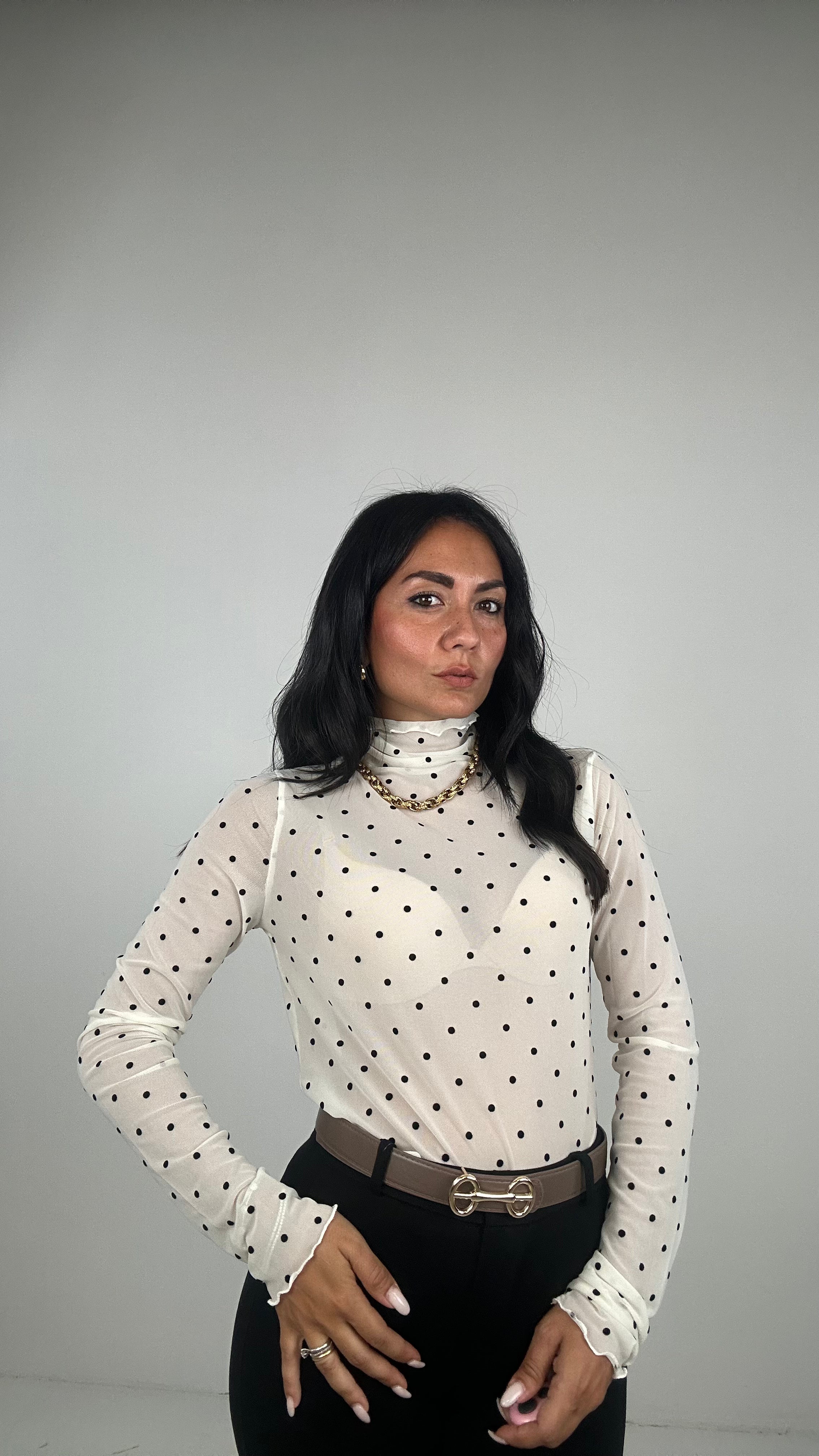 Maglia VELETTO POIS - PANNA