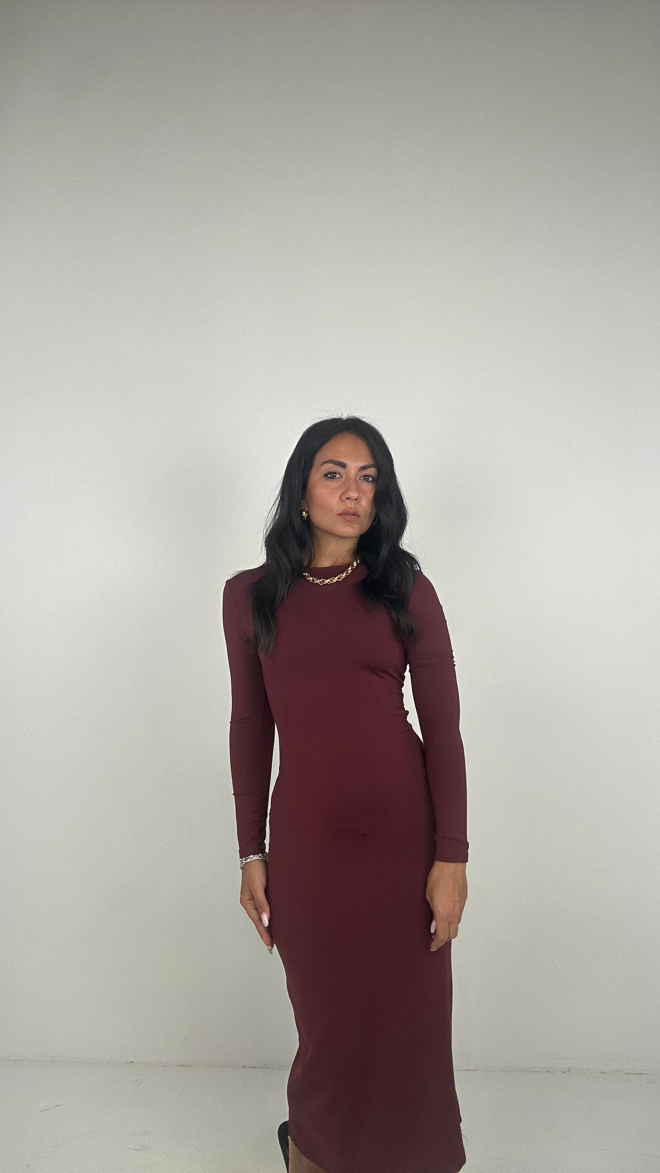 Abito NODO SUL RETRO - BORDEAUX