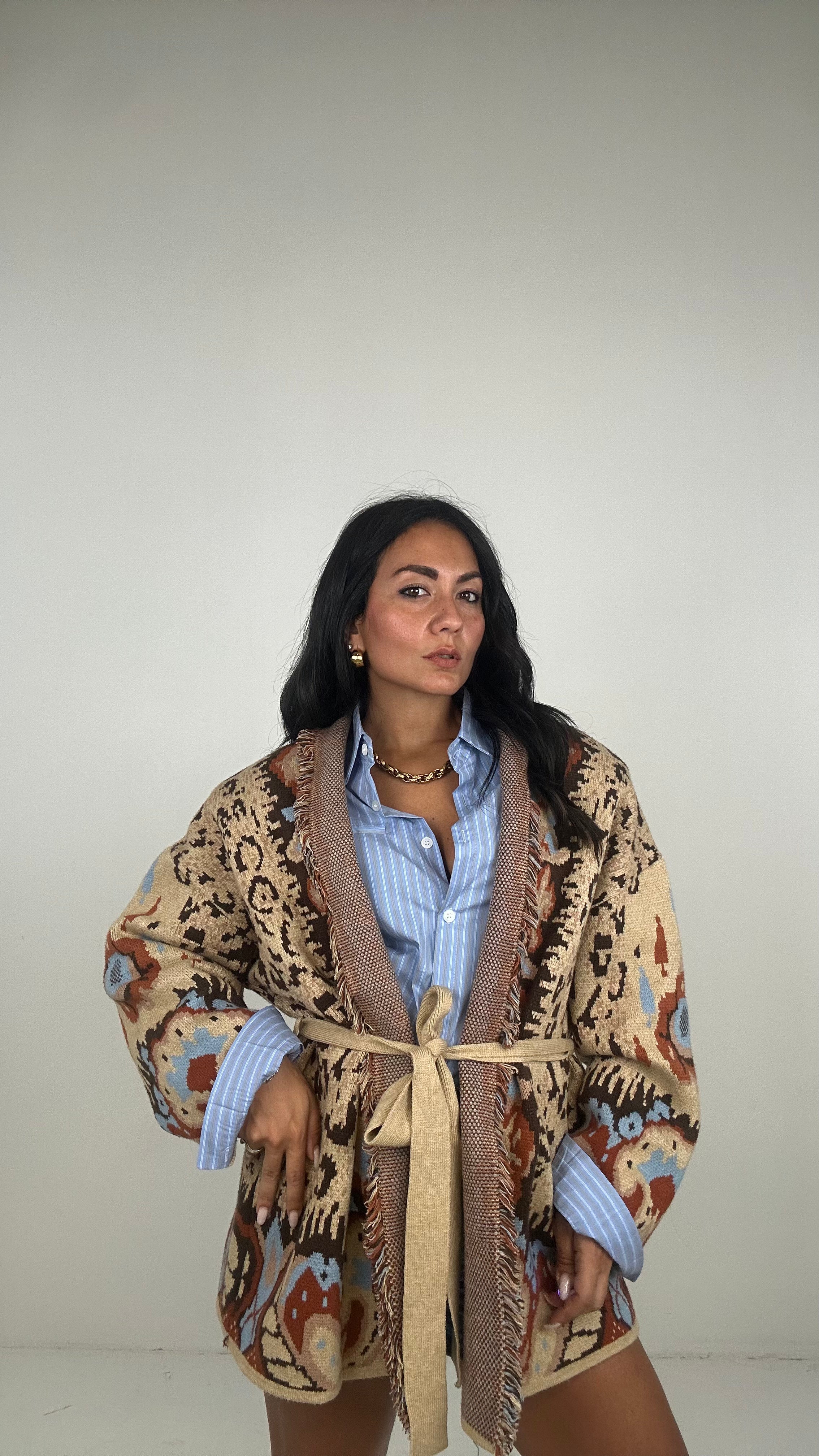 Cardigan KIMONO FANTASY - BEIGE