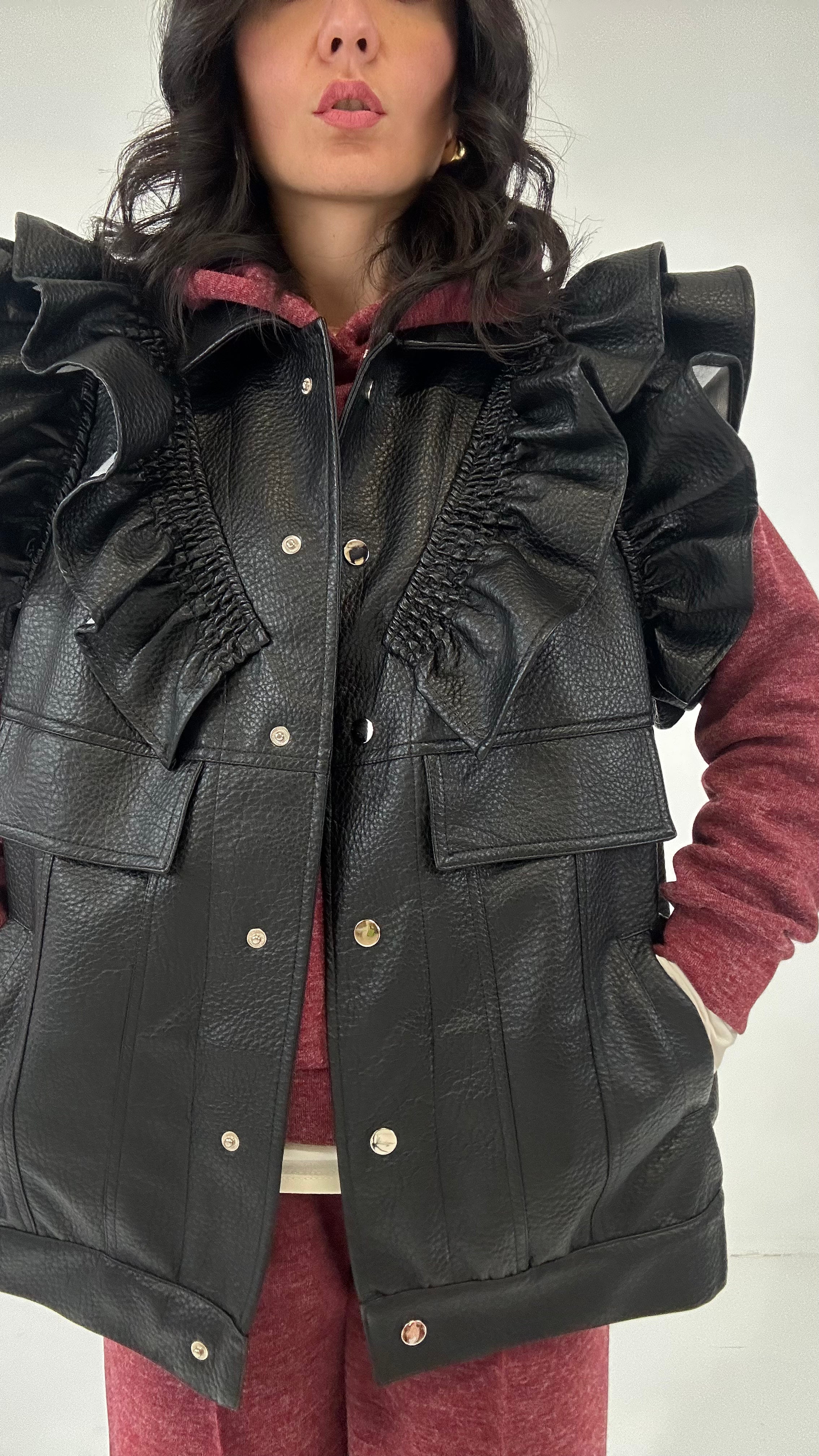 Gilet ECOPELLE VOLANT - NERO