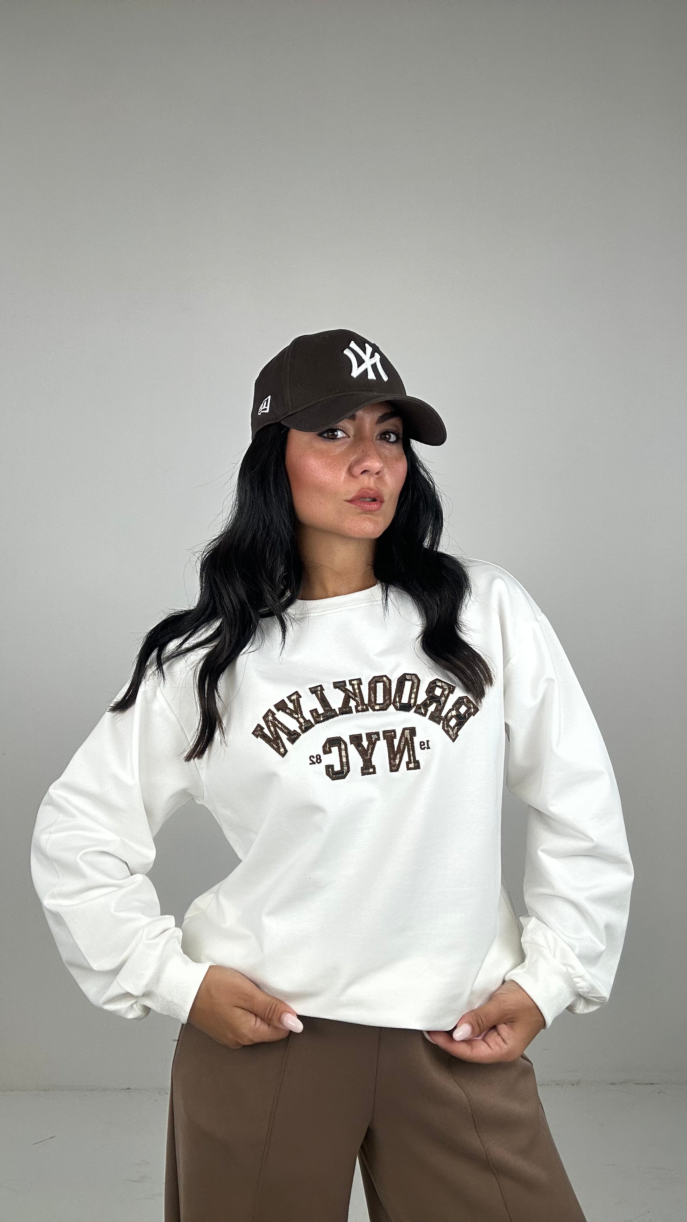 Felpa BROOKLYN NYC - BIANCO