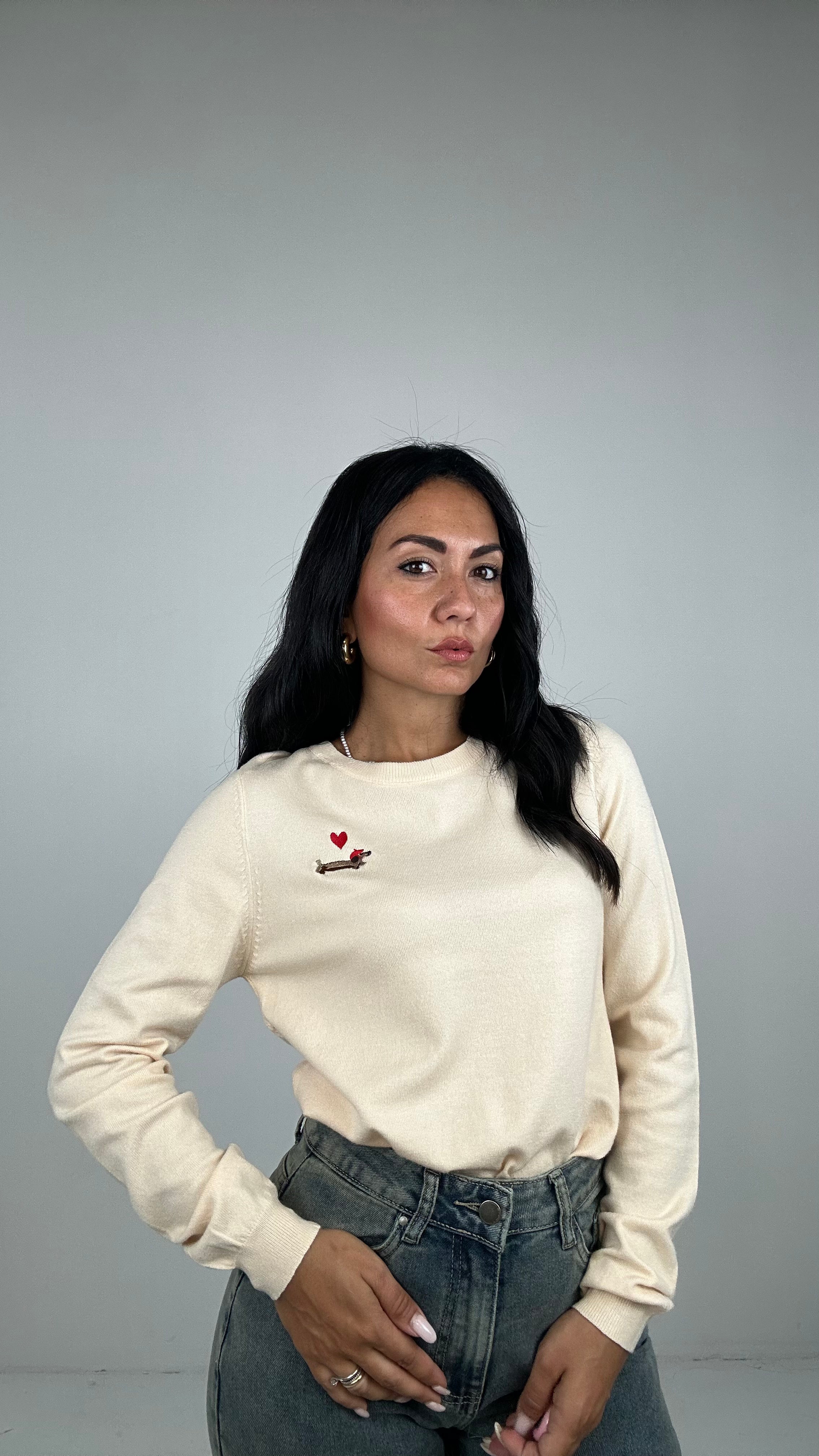 Pull BASSOTTO CUORICINO - BEIGE