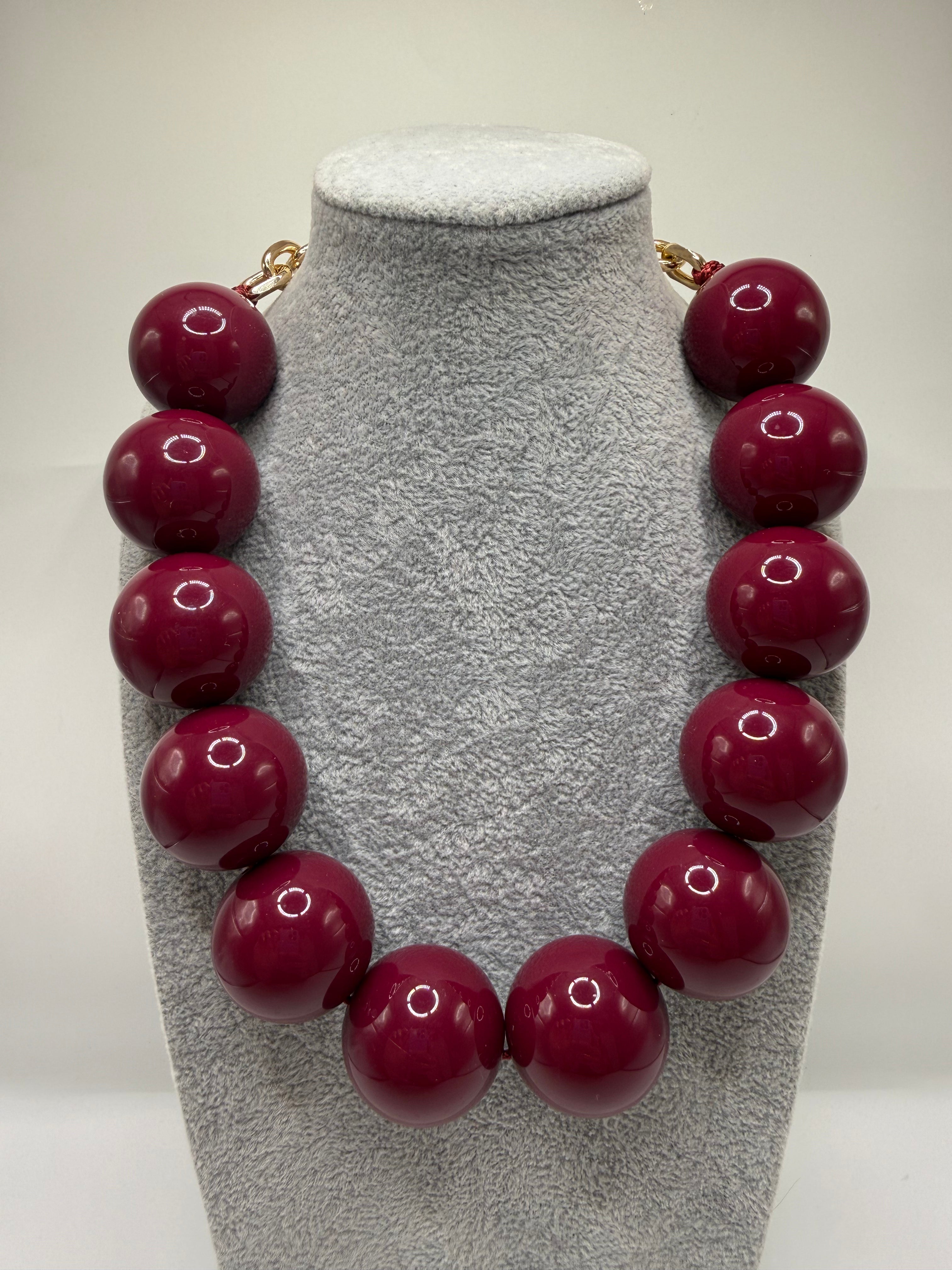Collana PERLA BIG - MAGENTA