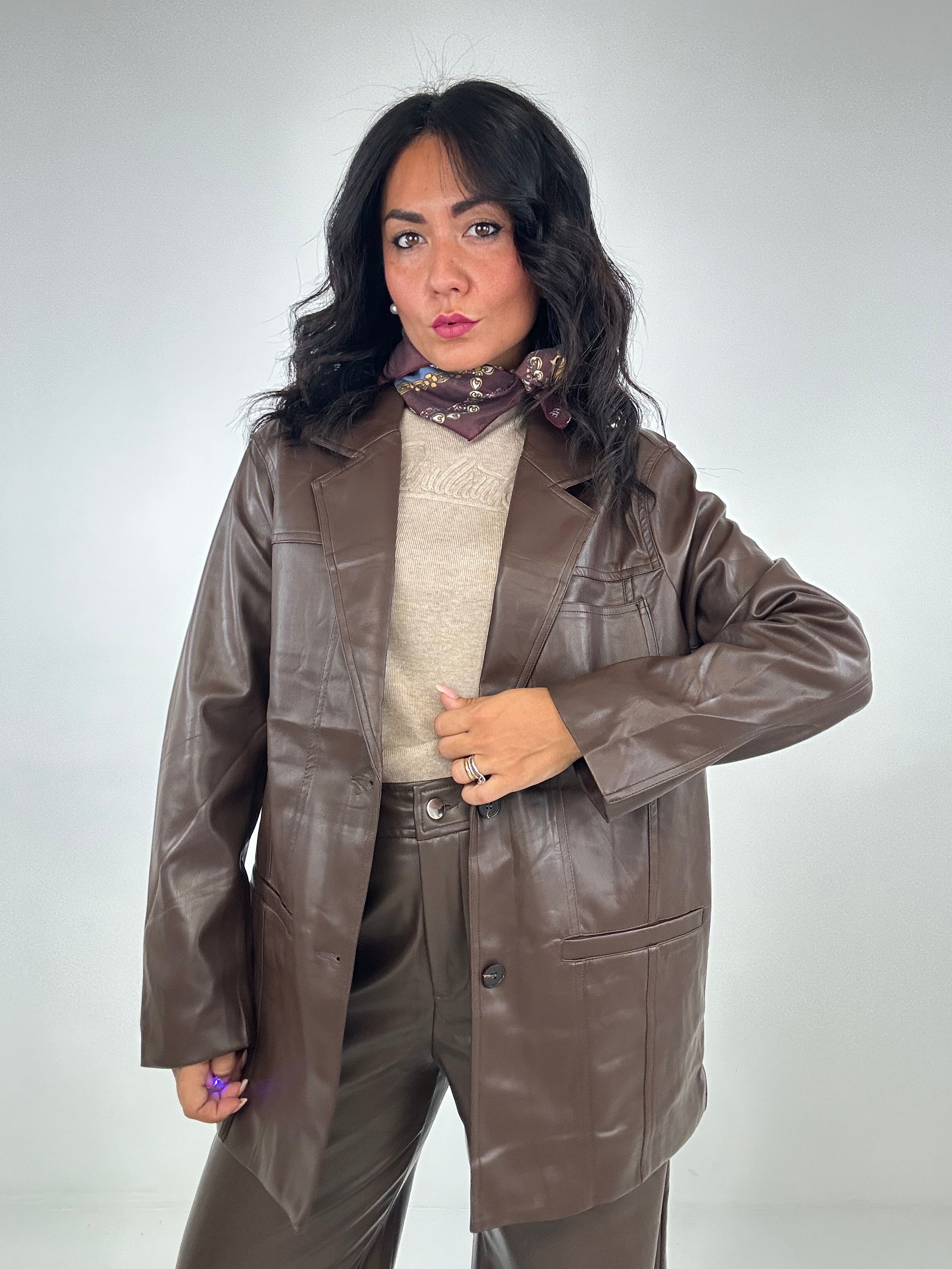 Blazer ECOPELLE OVER - MARRONE