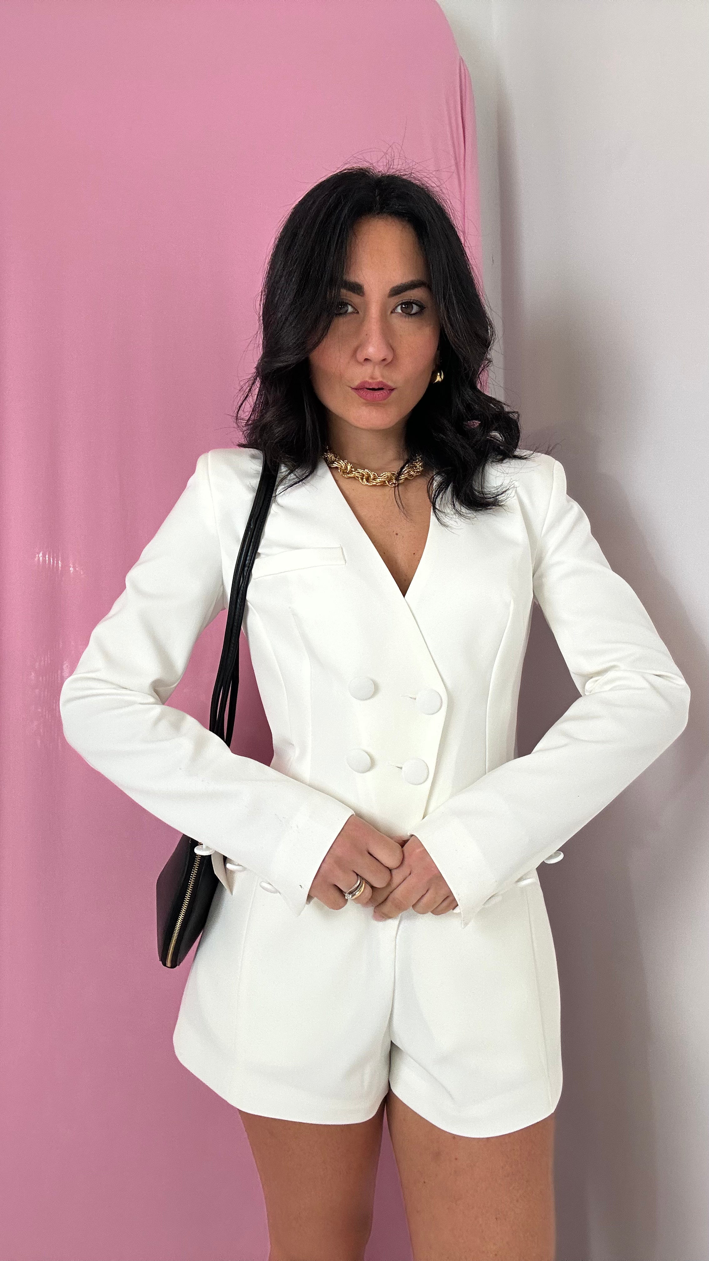 Tutina LUMINA CON BOTTONCINI - BIANCO