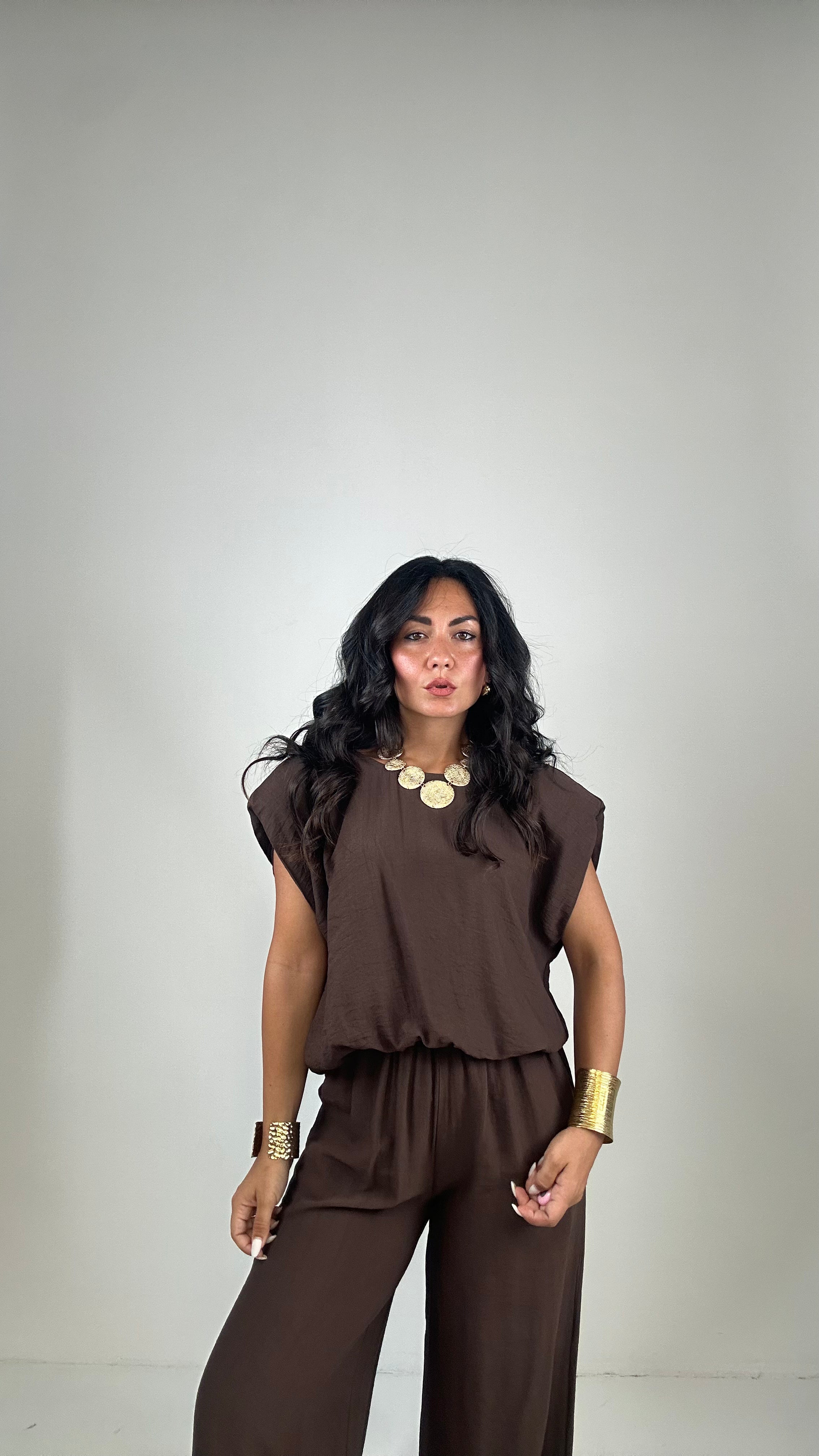 Coordinato TOP SPALLINA - MARRONE