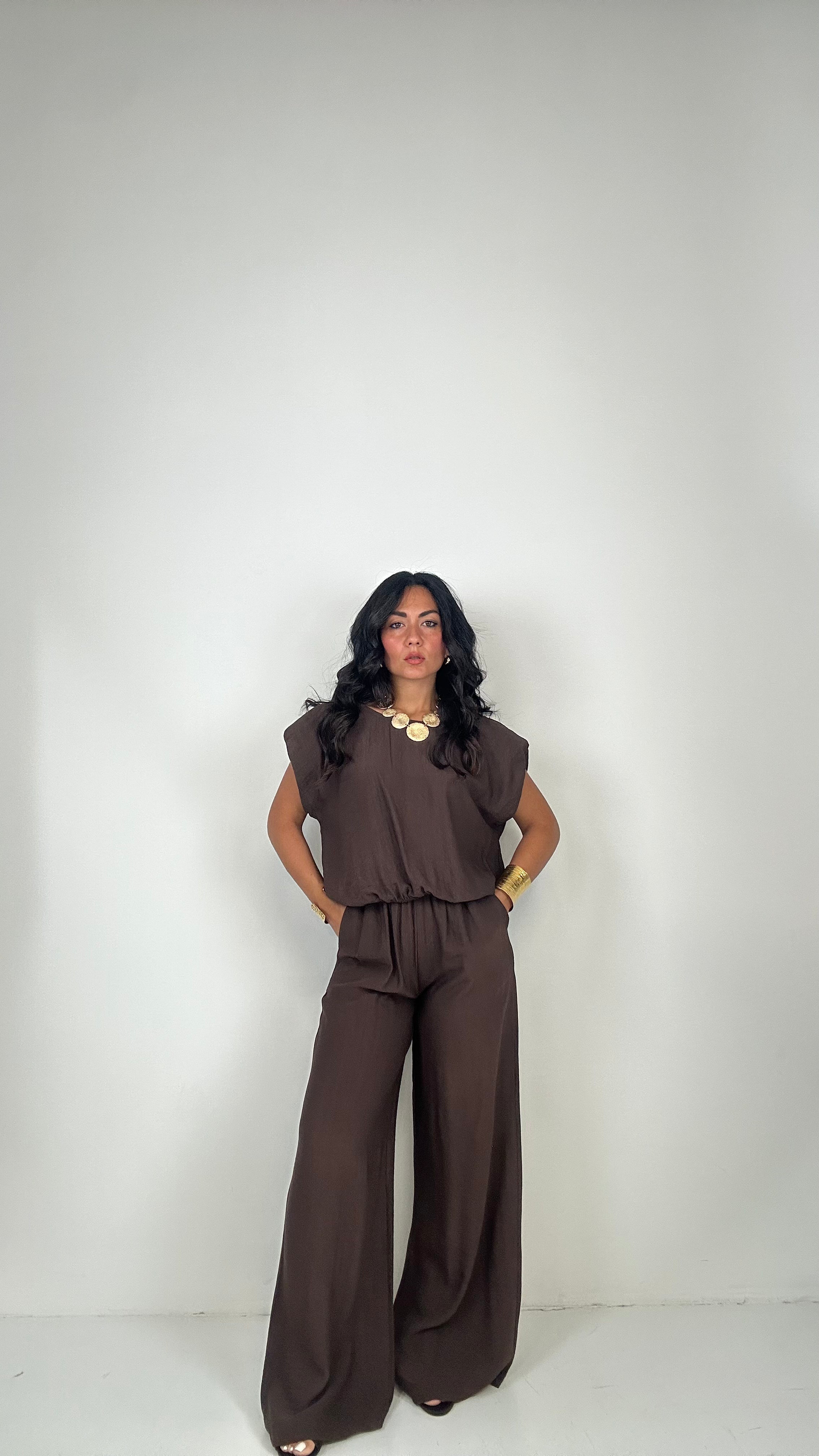 Coordinato TOP SPALLINA - MARRONE