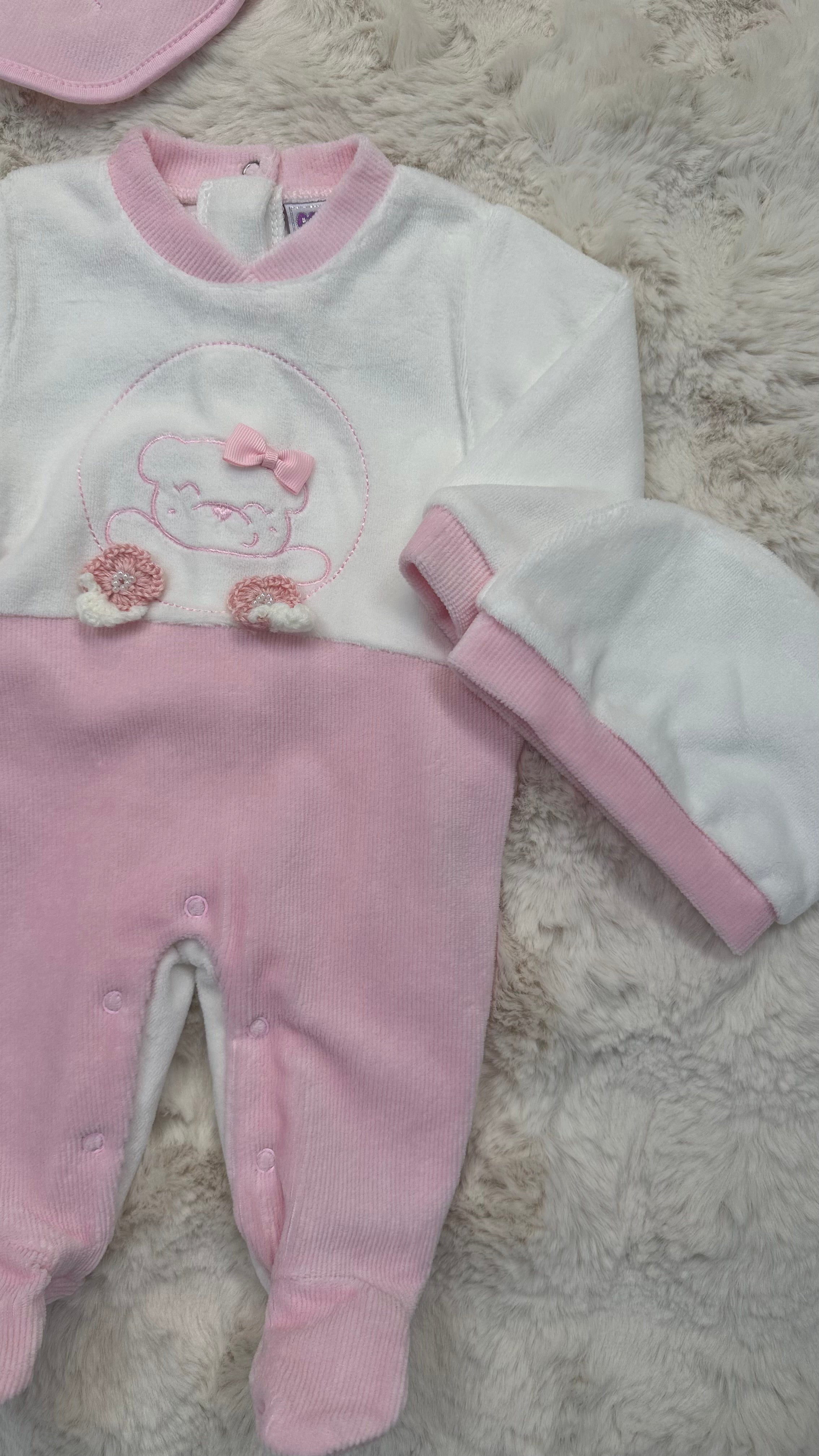 Set TUTINA + BAVETTA + CAPPELLINO - ROSA