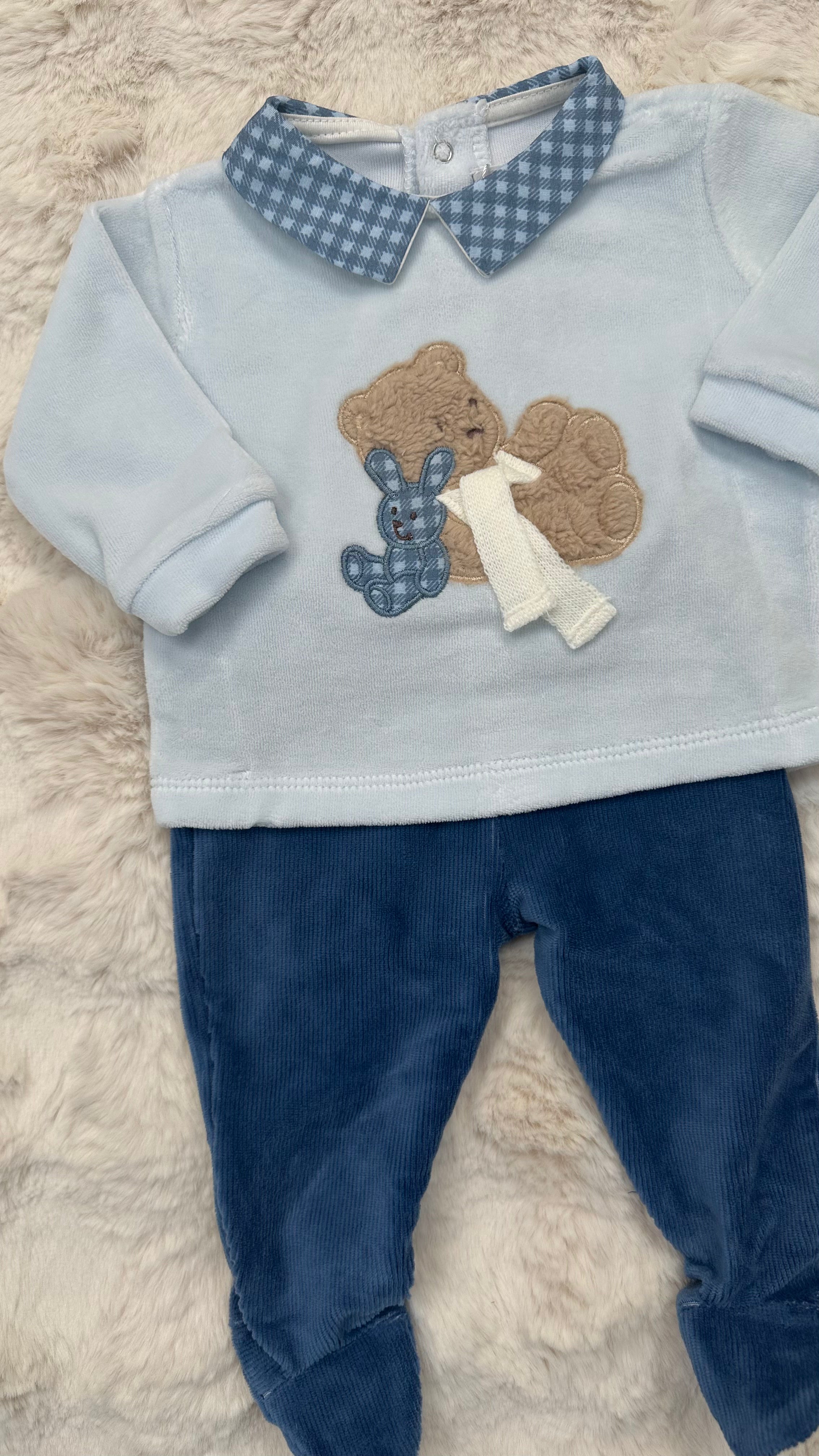 Clinico TEDDY CON CONIGLIO - CELESTE
