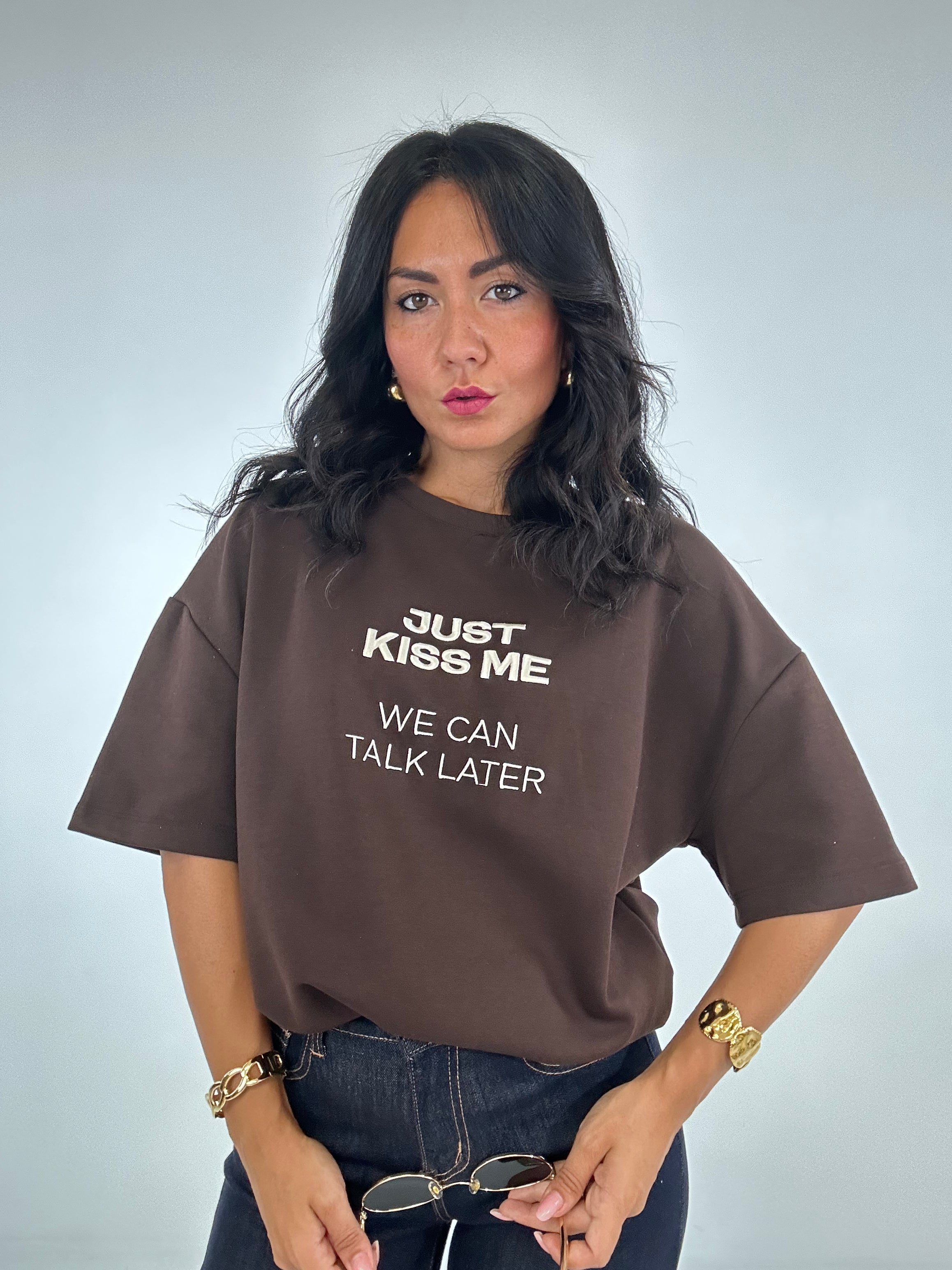 Maglia LUMINA JUST KISS ME - MARRONE