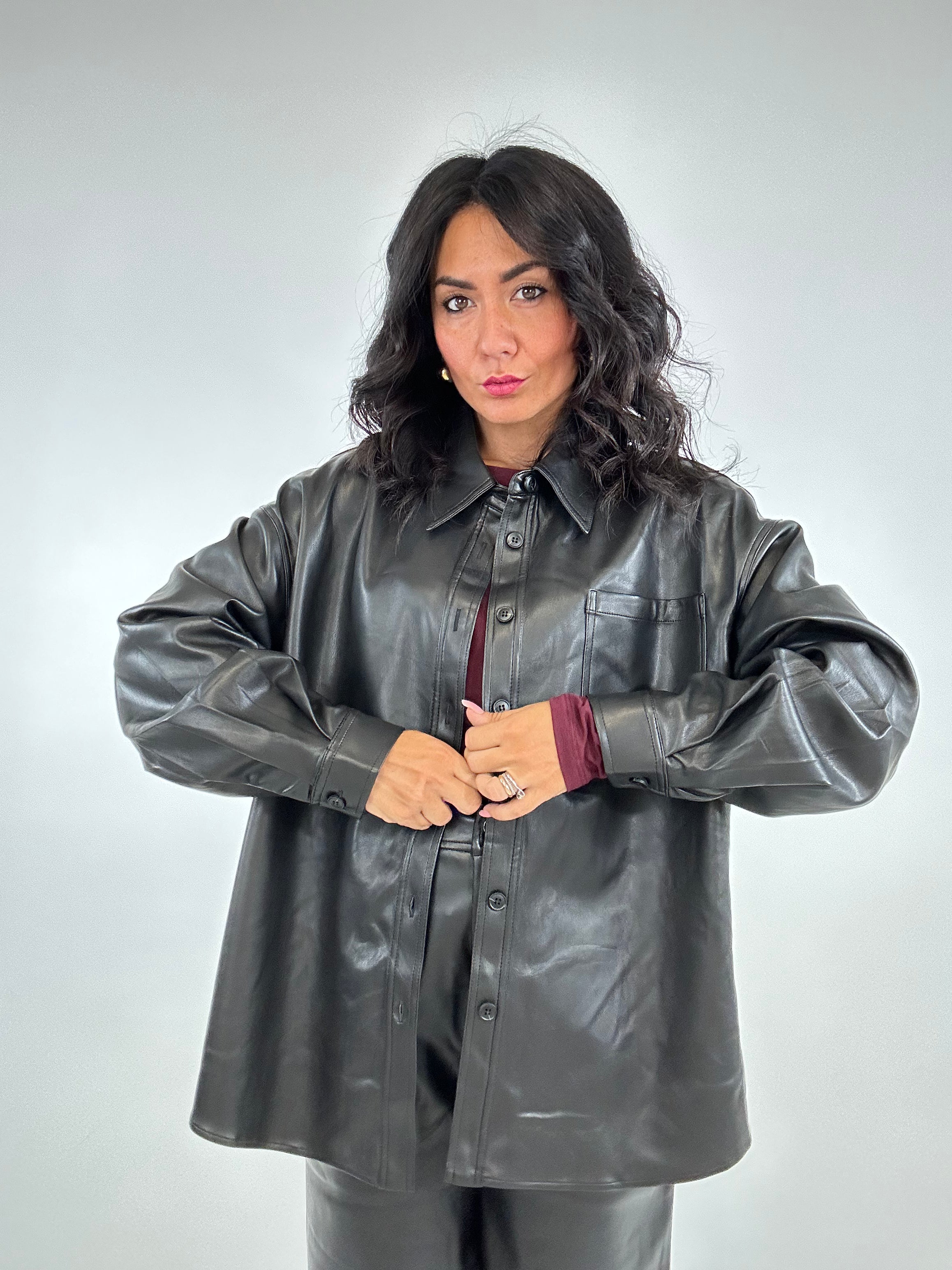 Camicia ECOPELLE OVER - NERO