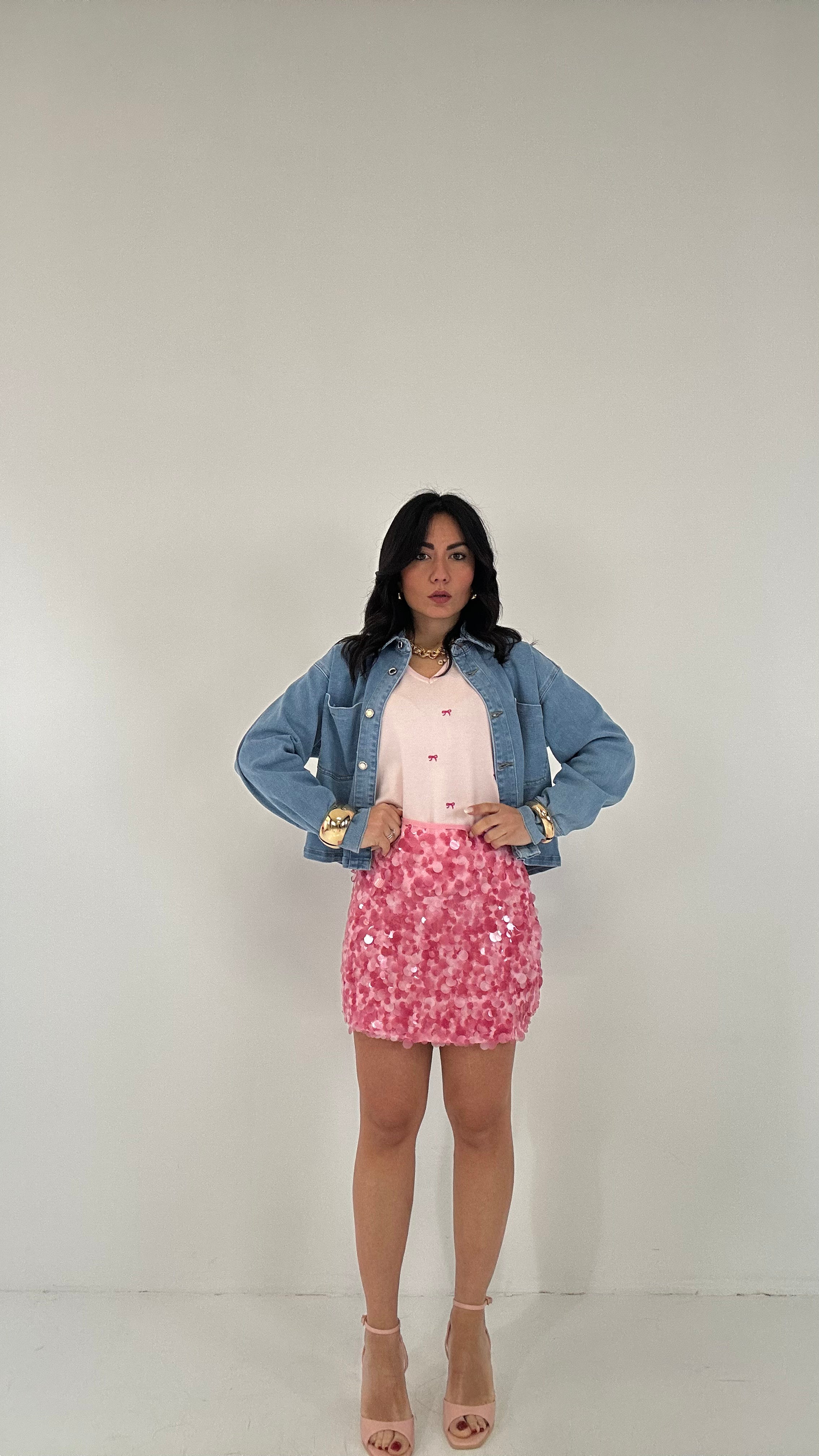 Gonna MICROPAILLETTES - ROSA