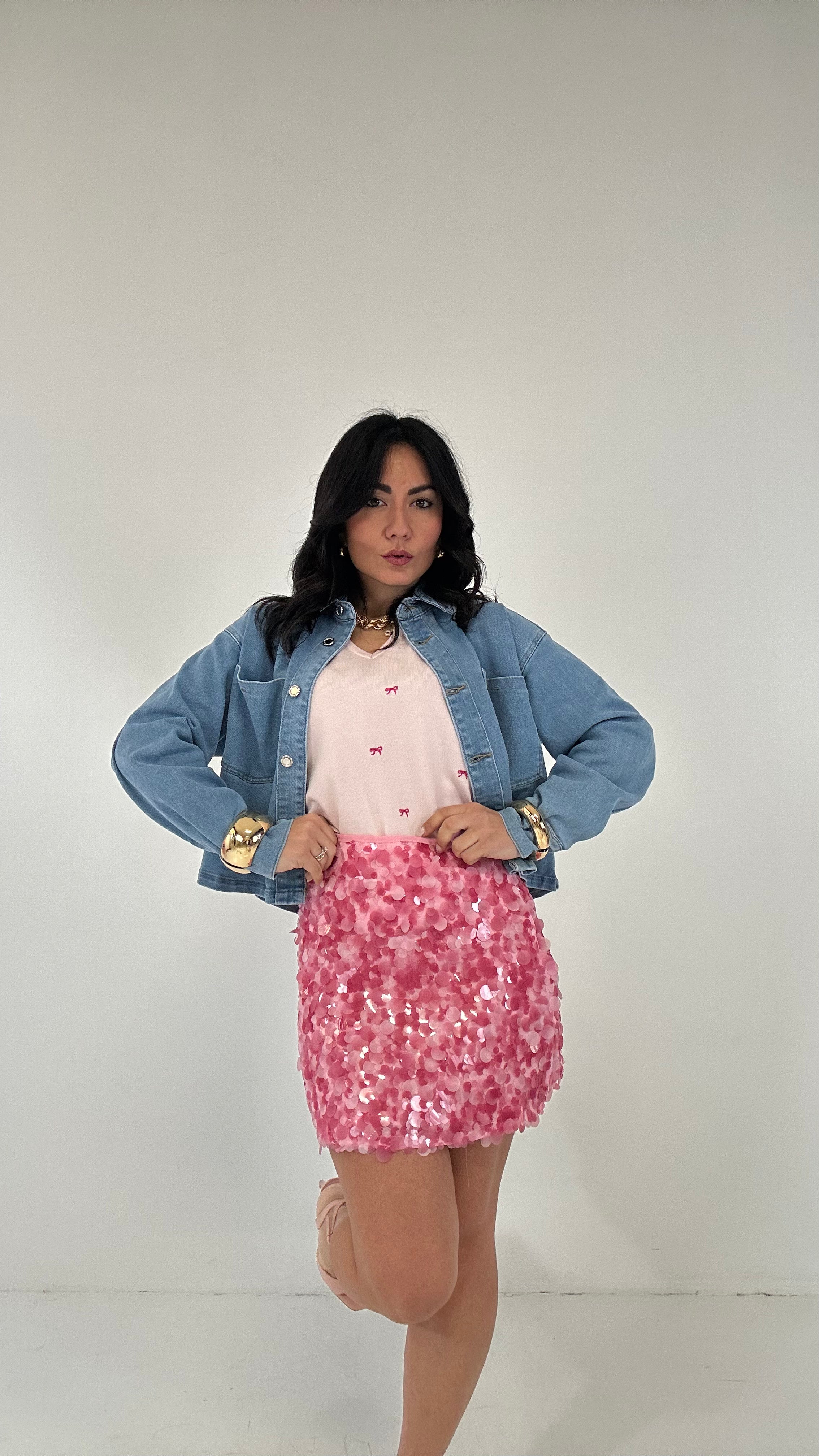 Gonna MICROPAILLETTES - ROSA