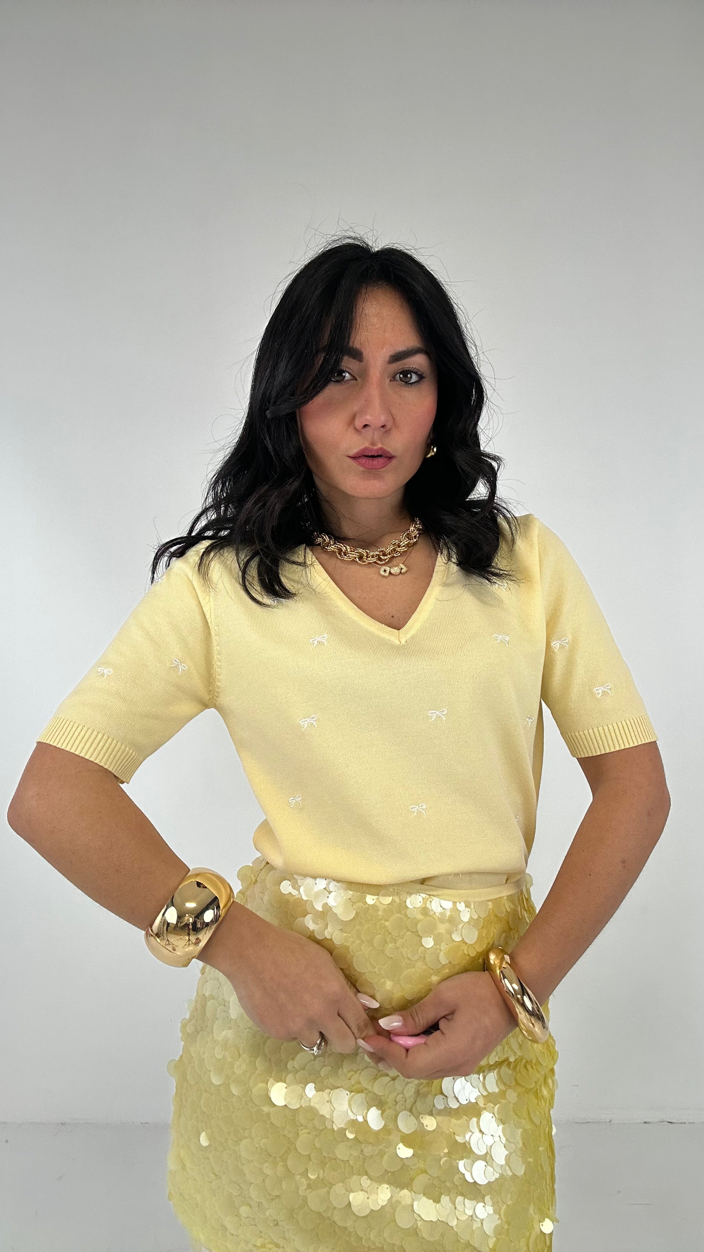Maglia FIOCCHETTO - GIALLO