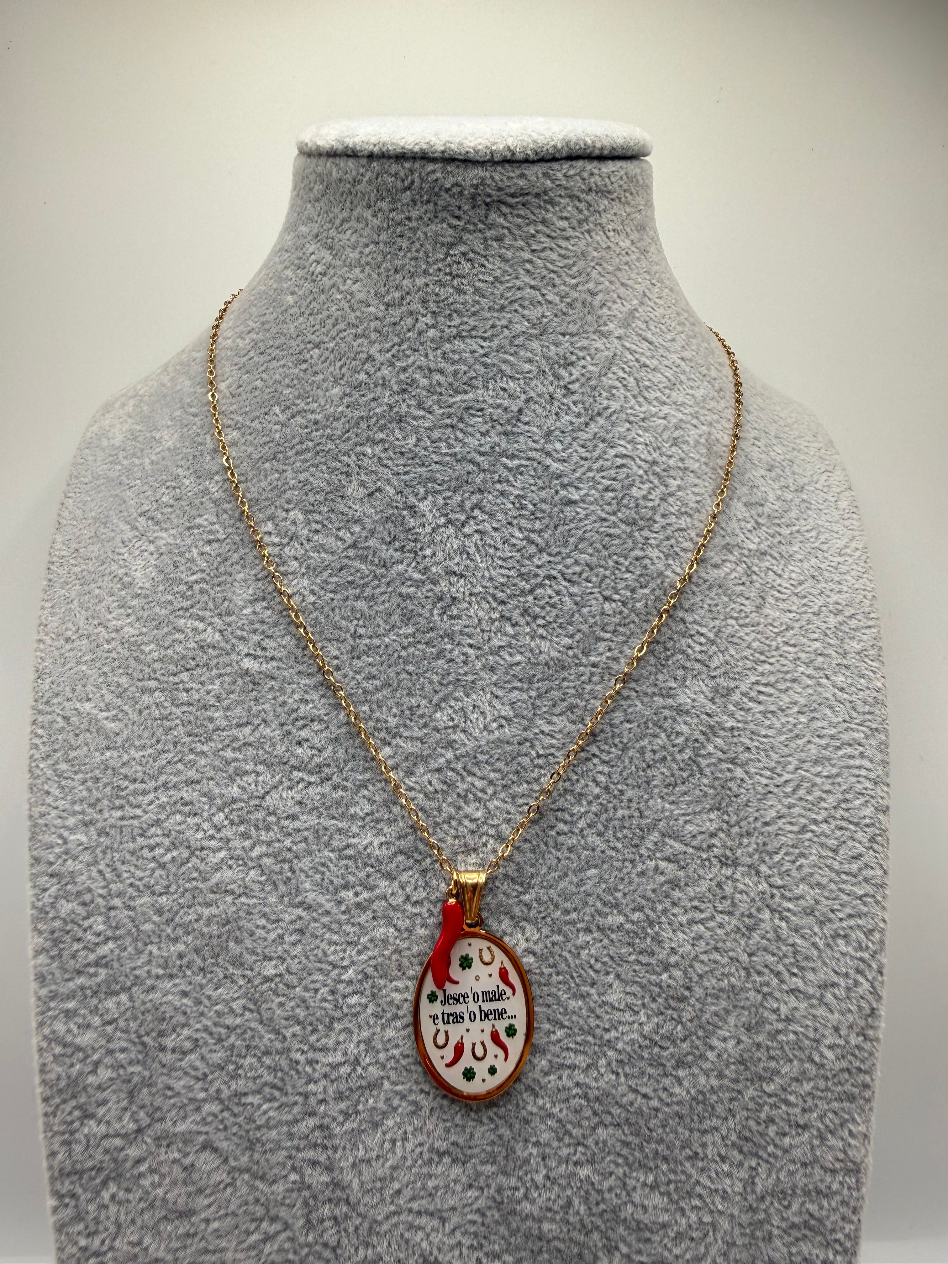 Collana JESCE 'O MALE E TRAS 'O BEN - ORO