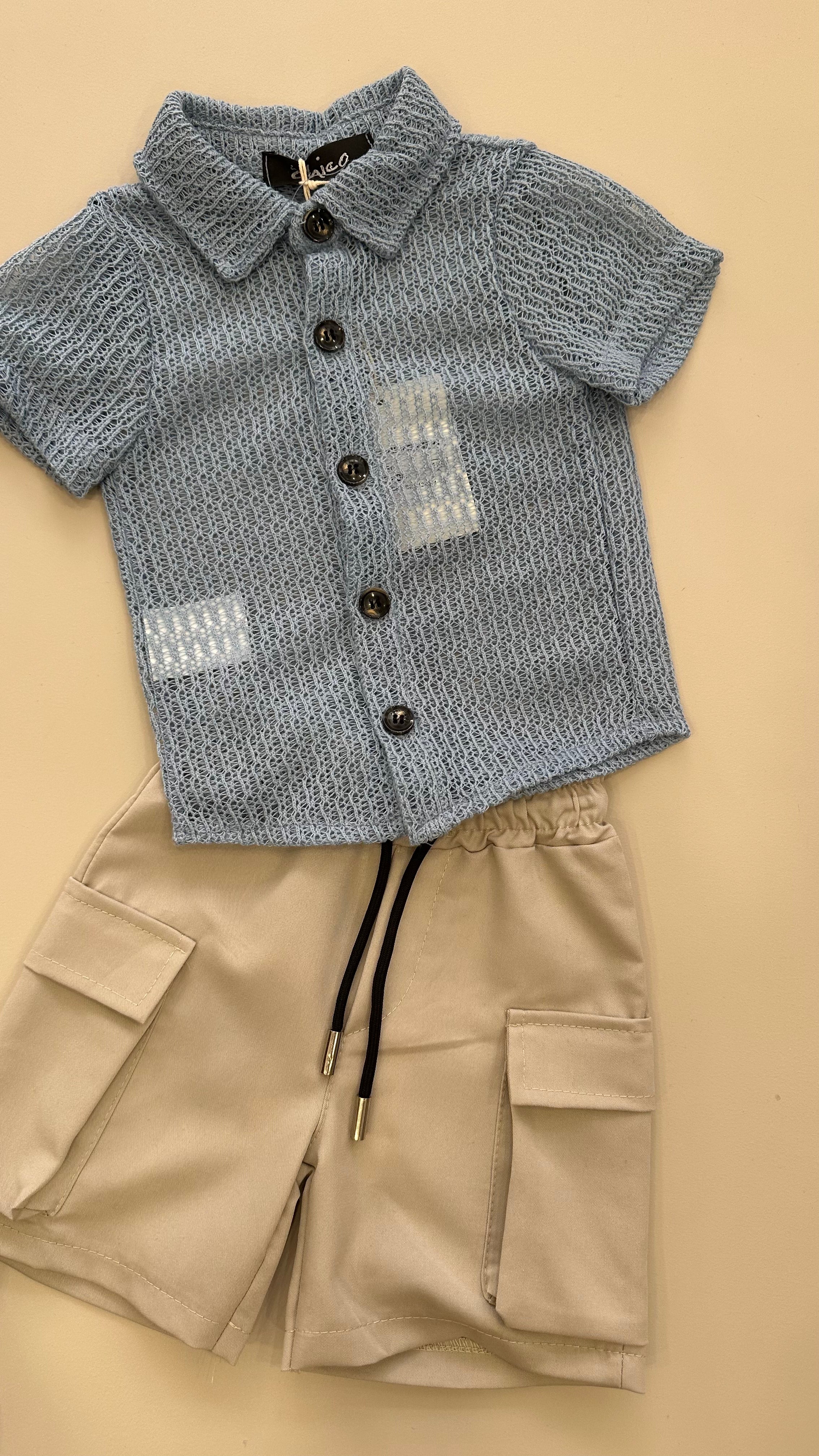 Polo TRAFORO BOY 12-36M - AZZURRO