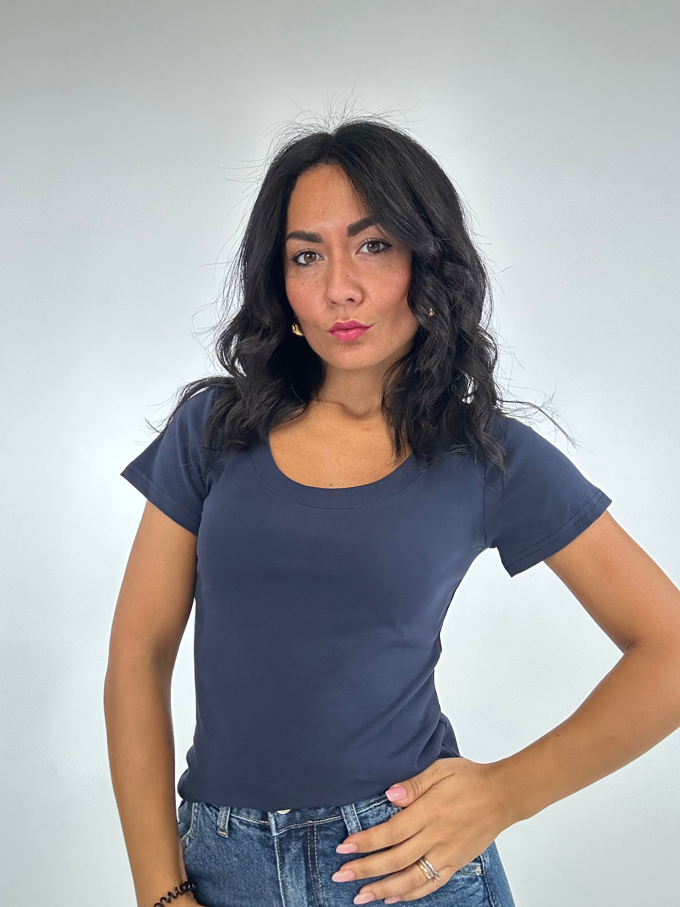 T-shirt SCOLLO PROFONDO - BLU