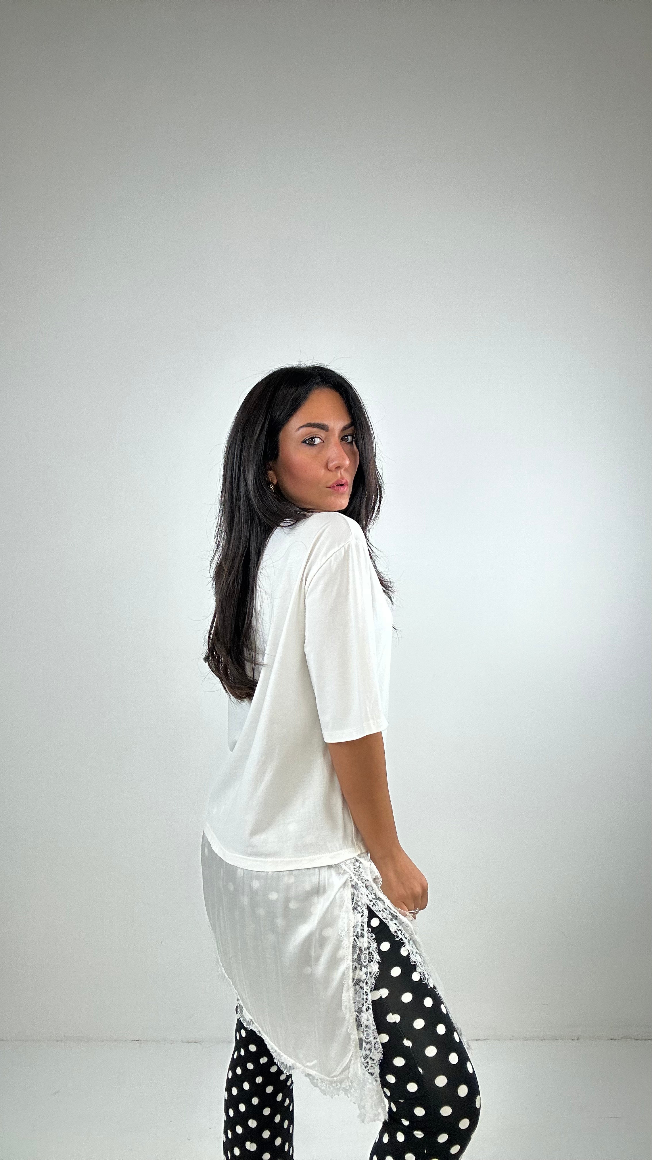 T-shirts TRASV IN PIZZO - BIANCO