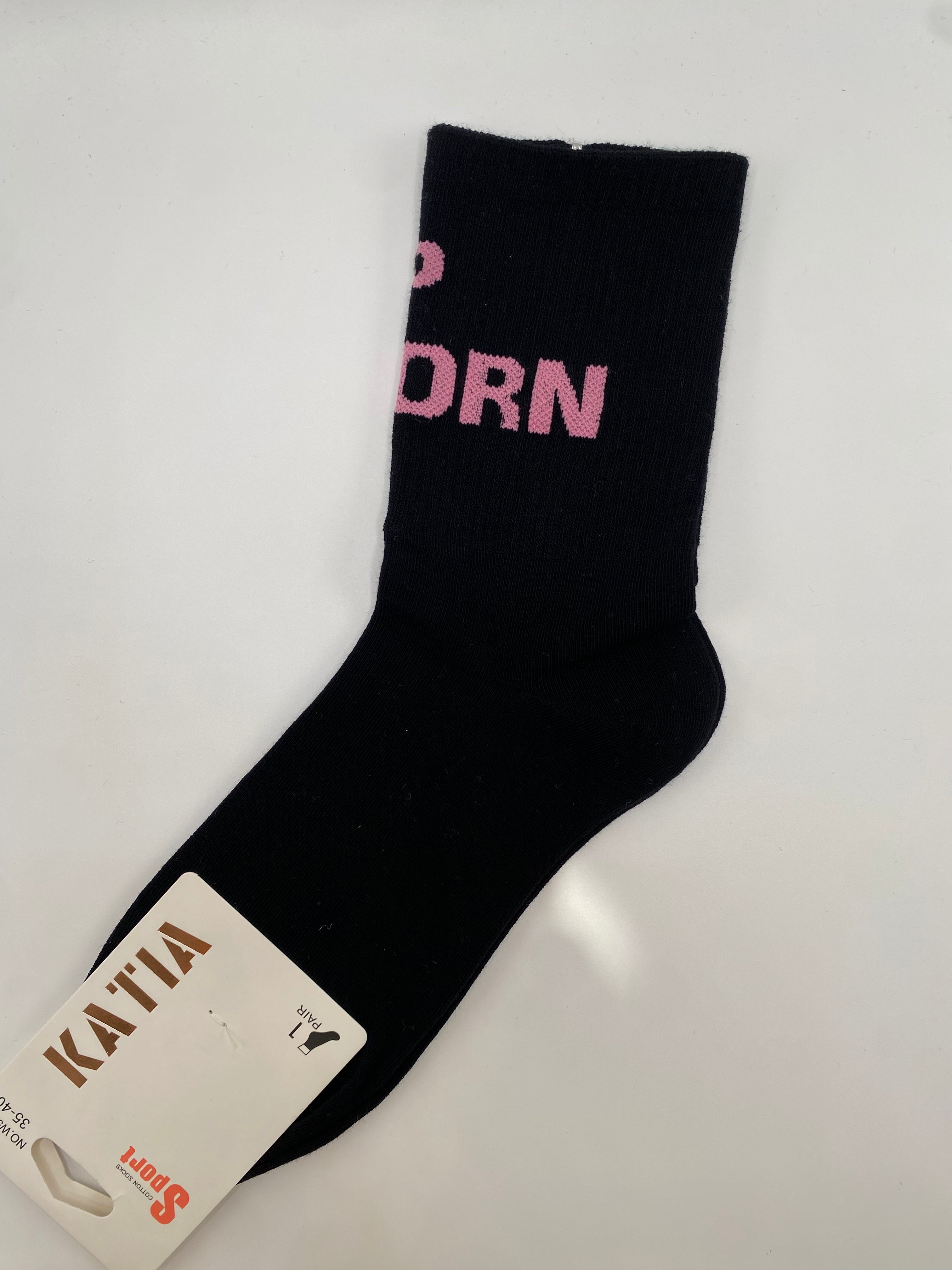 Calza POP CORN - NERO-ROSA