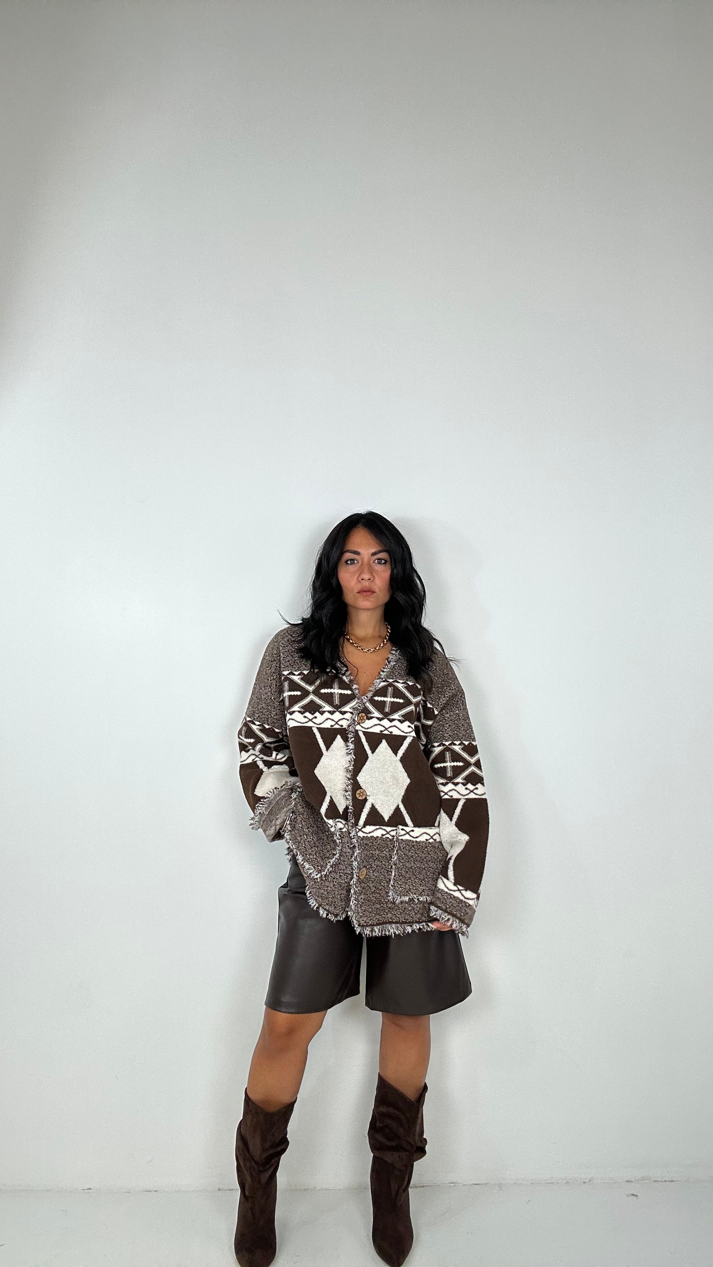 Cardigan MOUNTAIN - MARRONE