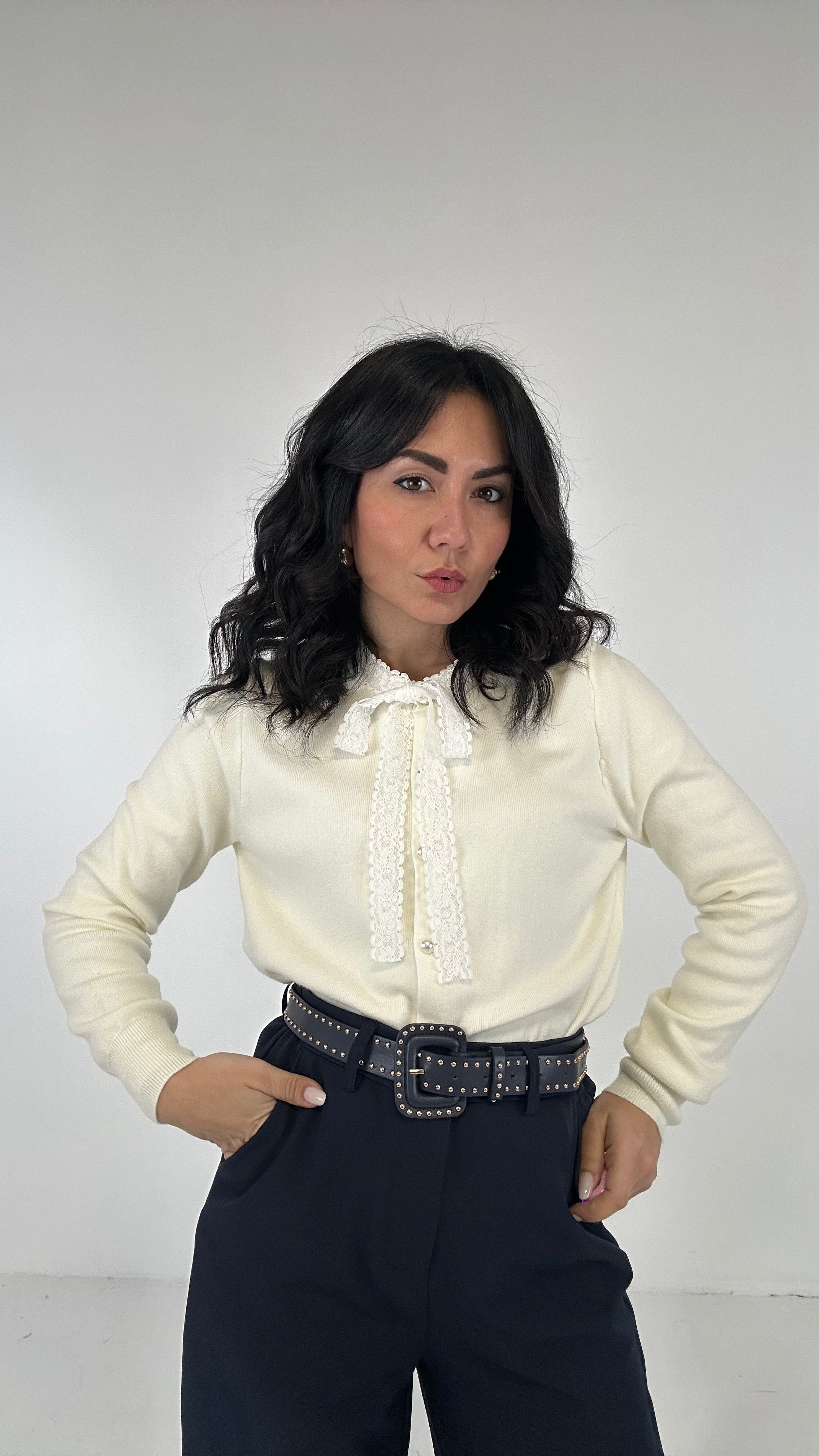 Cardigan FIOCCO MERLETTO - BIANCO