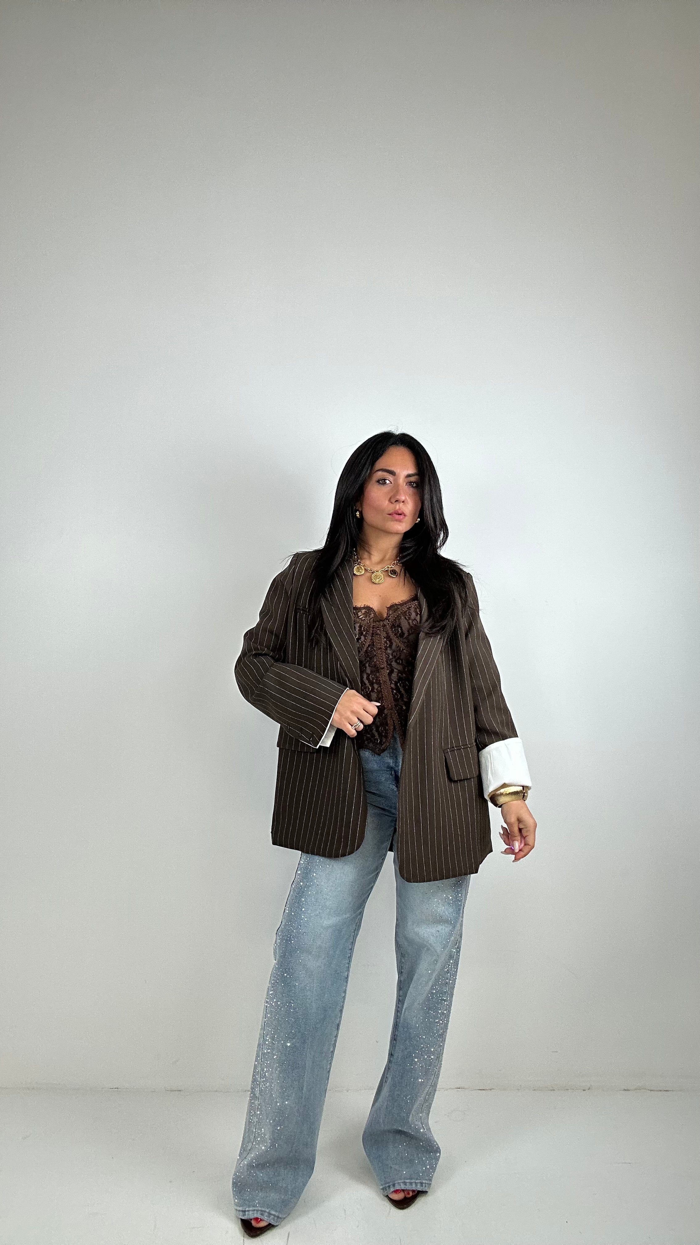 Jeans WIDELEG BRILLANTINI LATERALI - JEANS