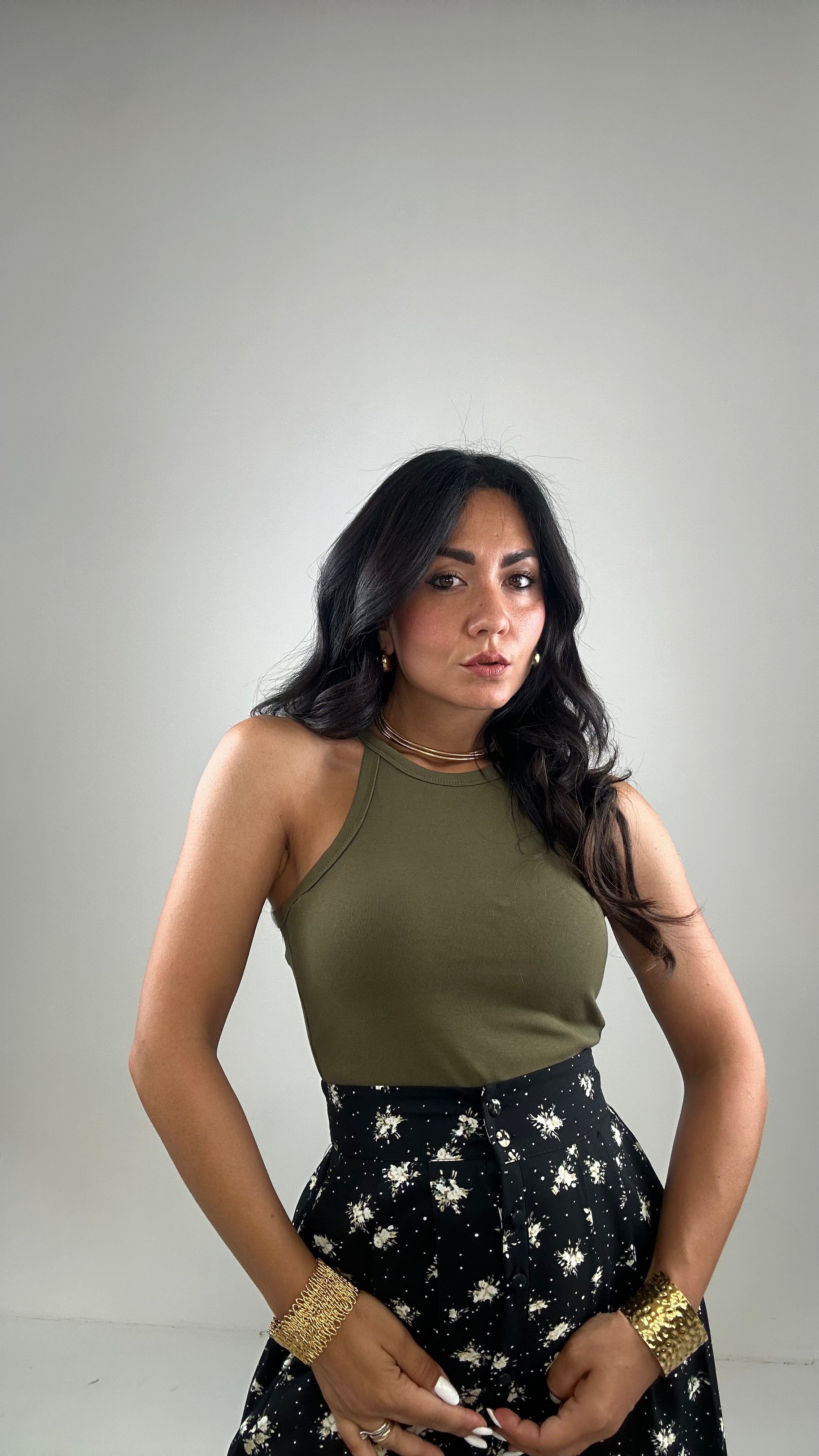 Top CARLA - VERDE MILITARE