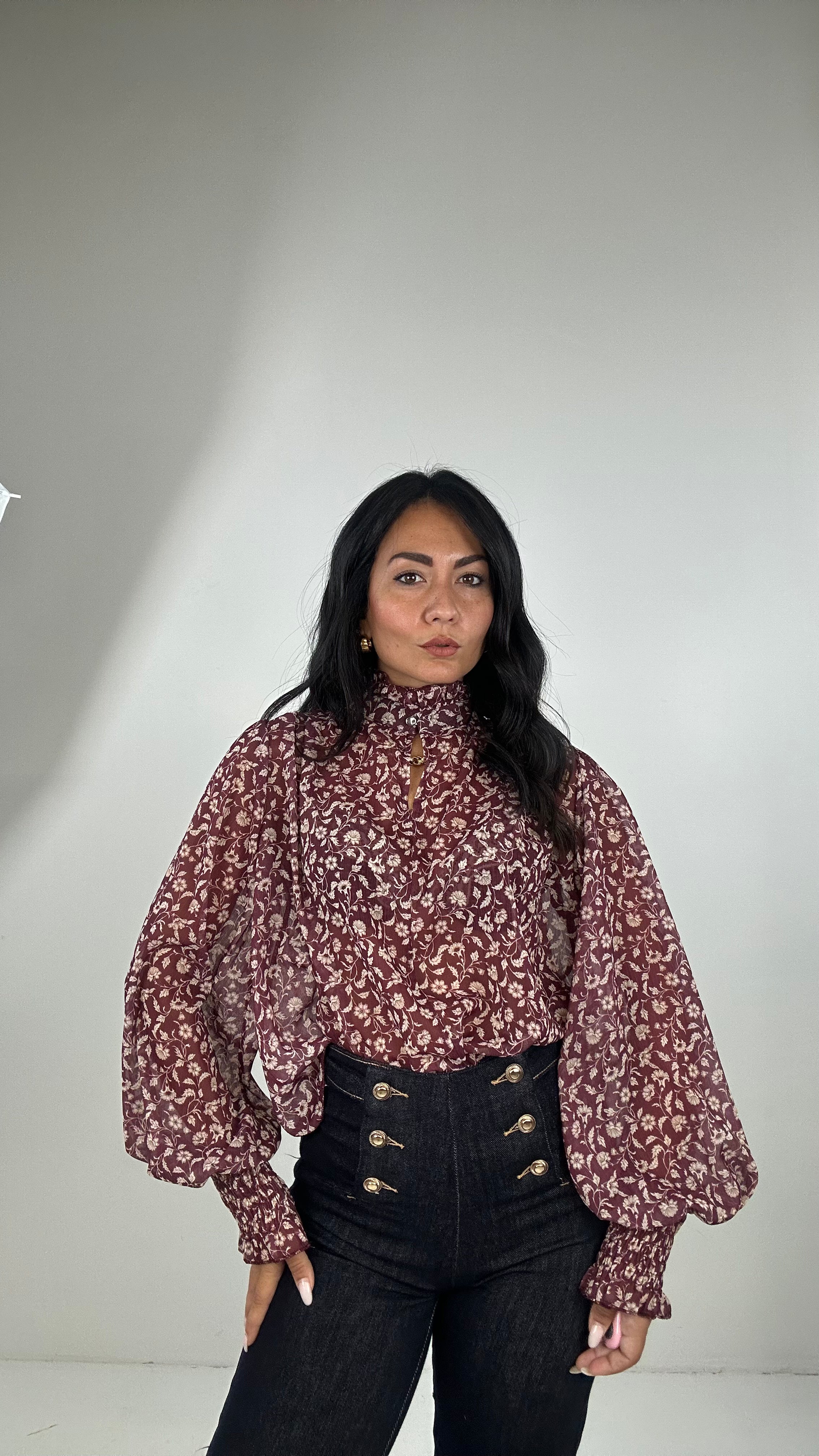 Blusa FIORE E RICCETTO - BORDEAUX