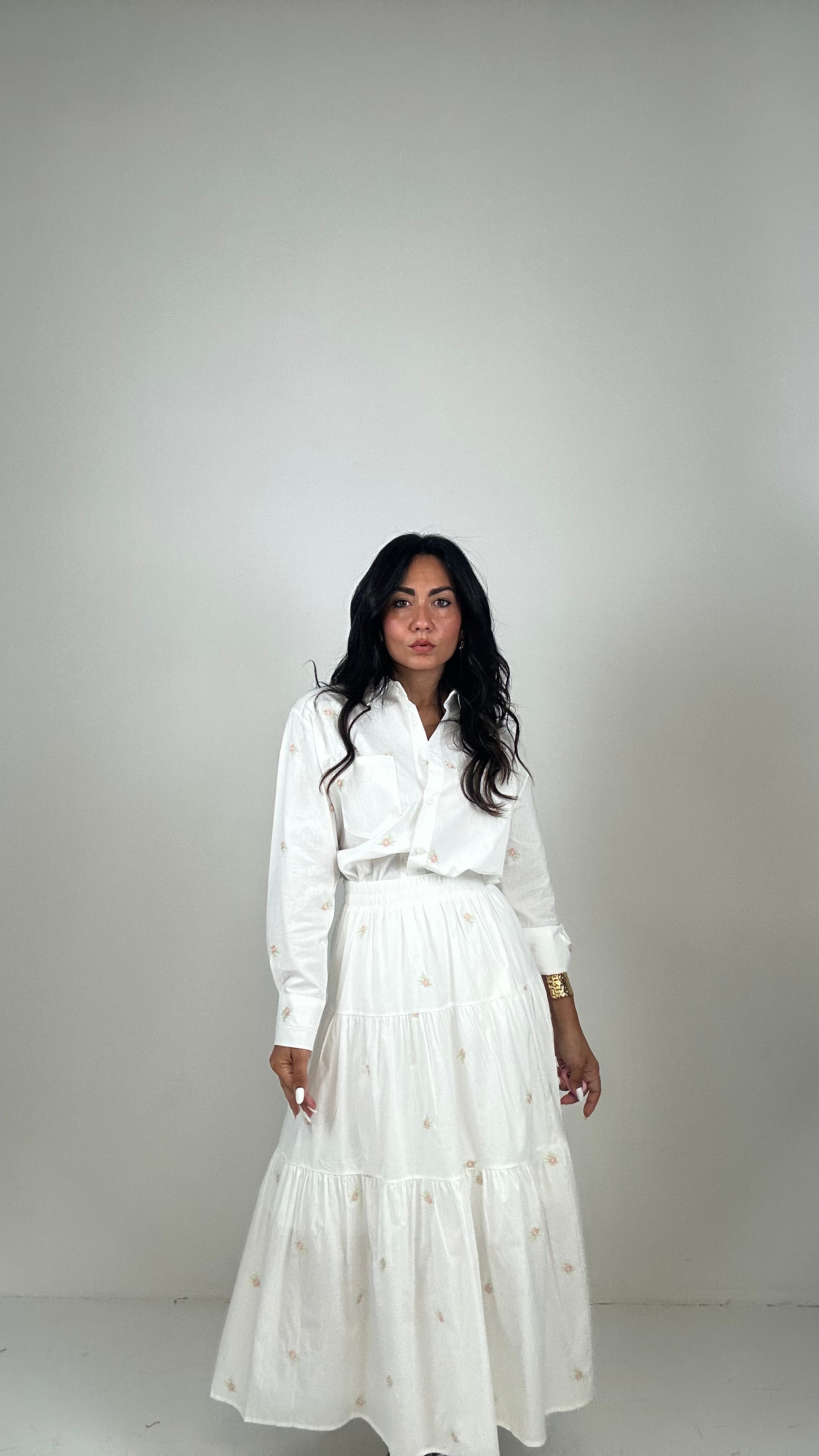 Camicia FIORELLINO IN COTONE - BIANCO
