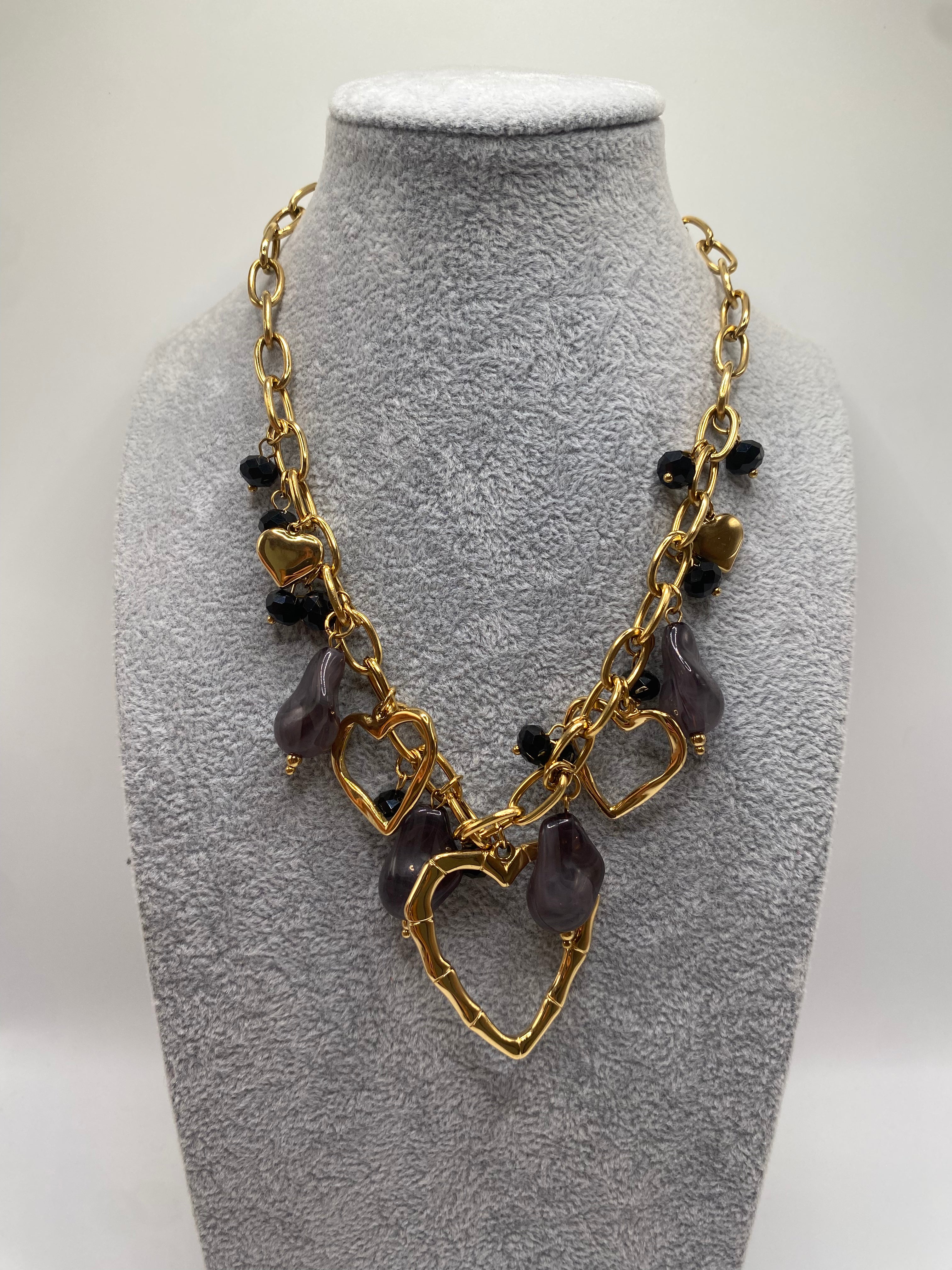Collana PIETRE E CUO - NERO