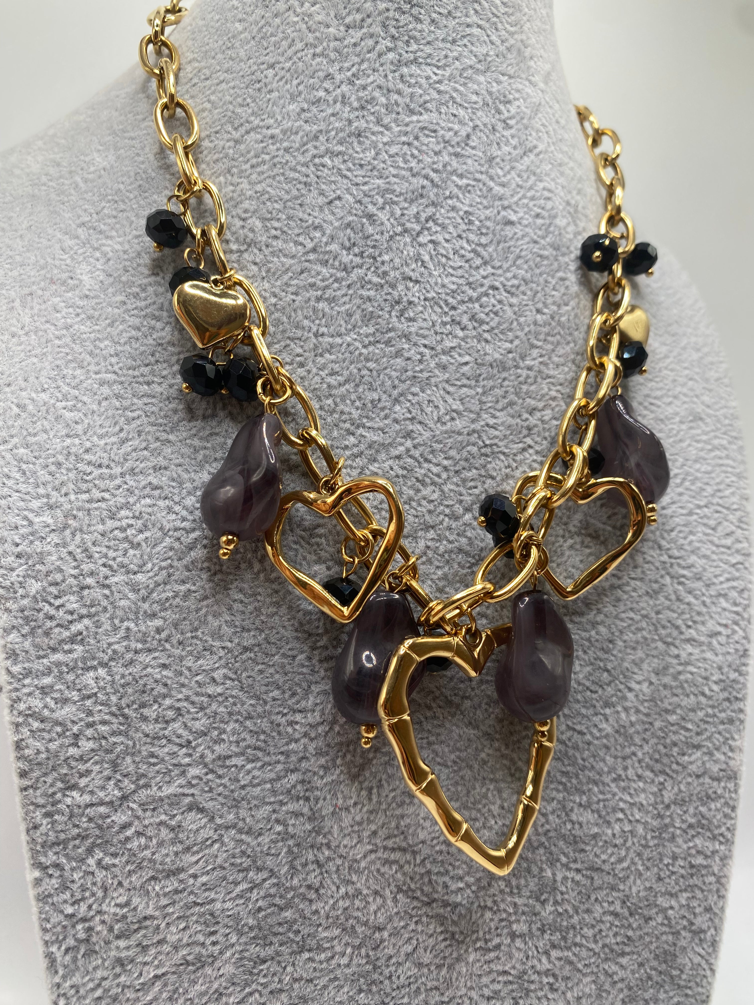 Collana PIETRE E CUO - NERO