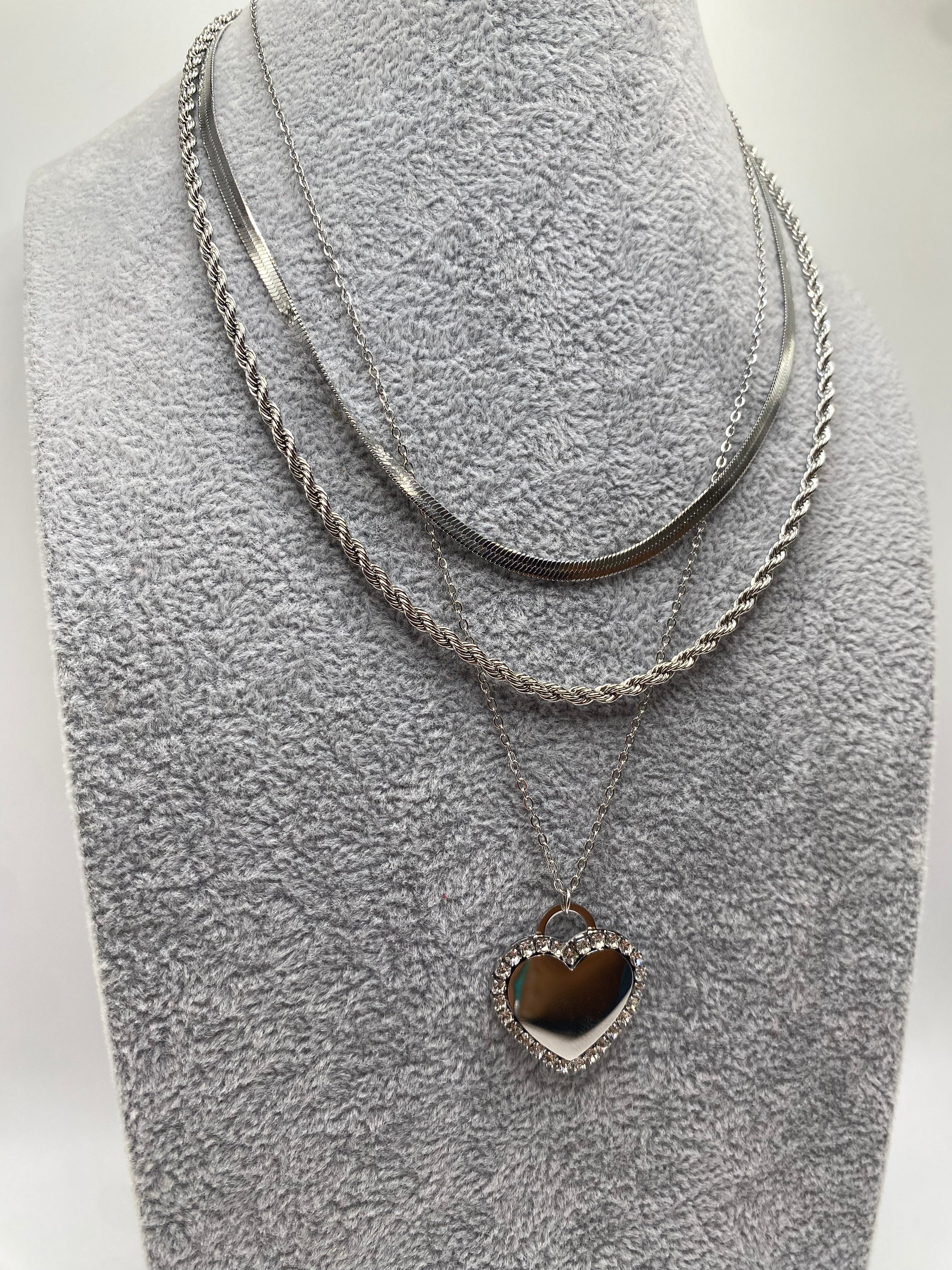 Collana TRE CUORE - ARGENTO