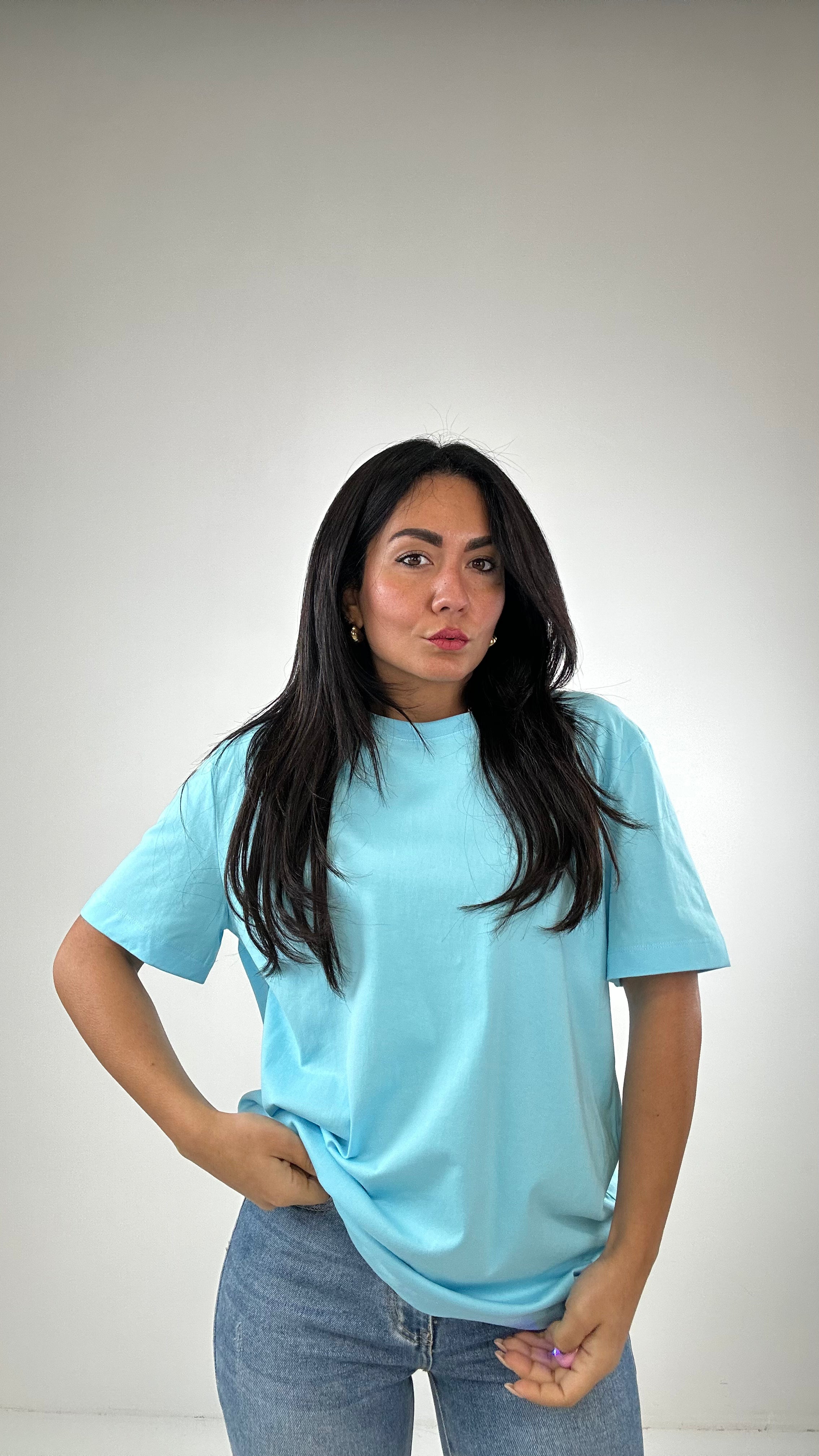 T-shirt BASIC LUMINA - AZZURRO
